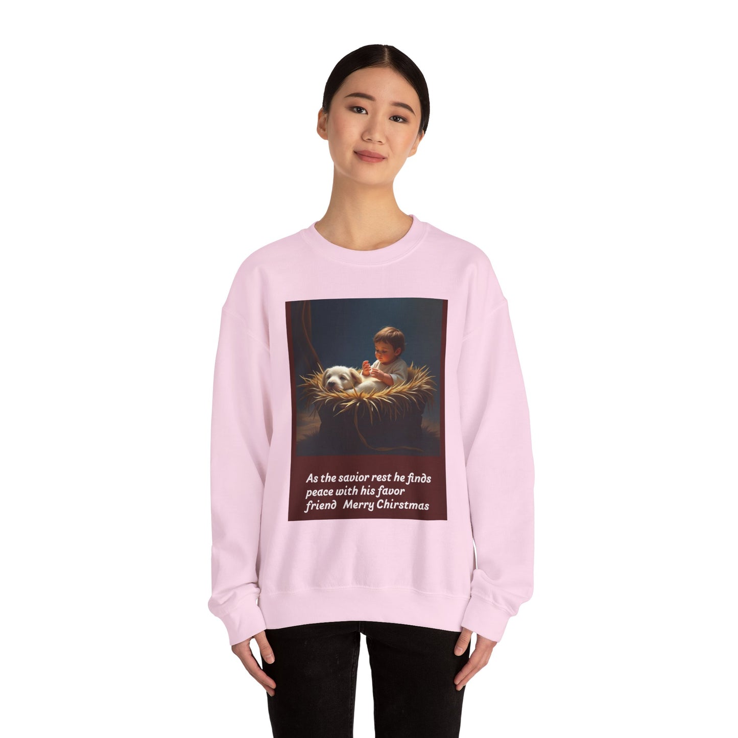 Merry Christmas Inspirational Sweatshirt, Cozy Gift, Unisex Pullover, Holiday Apparel, Faith-Based Clothing, Comfortable Layering 218