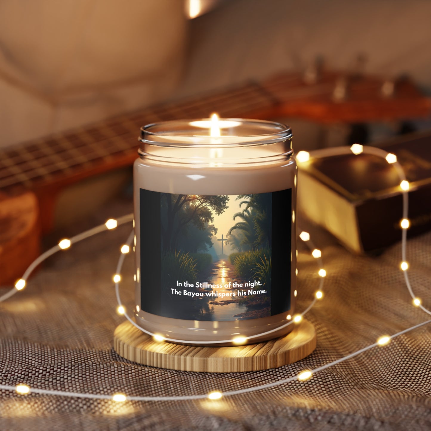 Bayou Night Scented Soy Candle — 9oz Jar (White Lid)