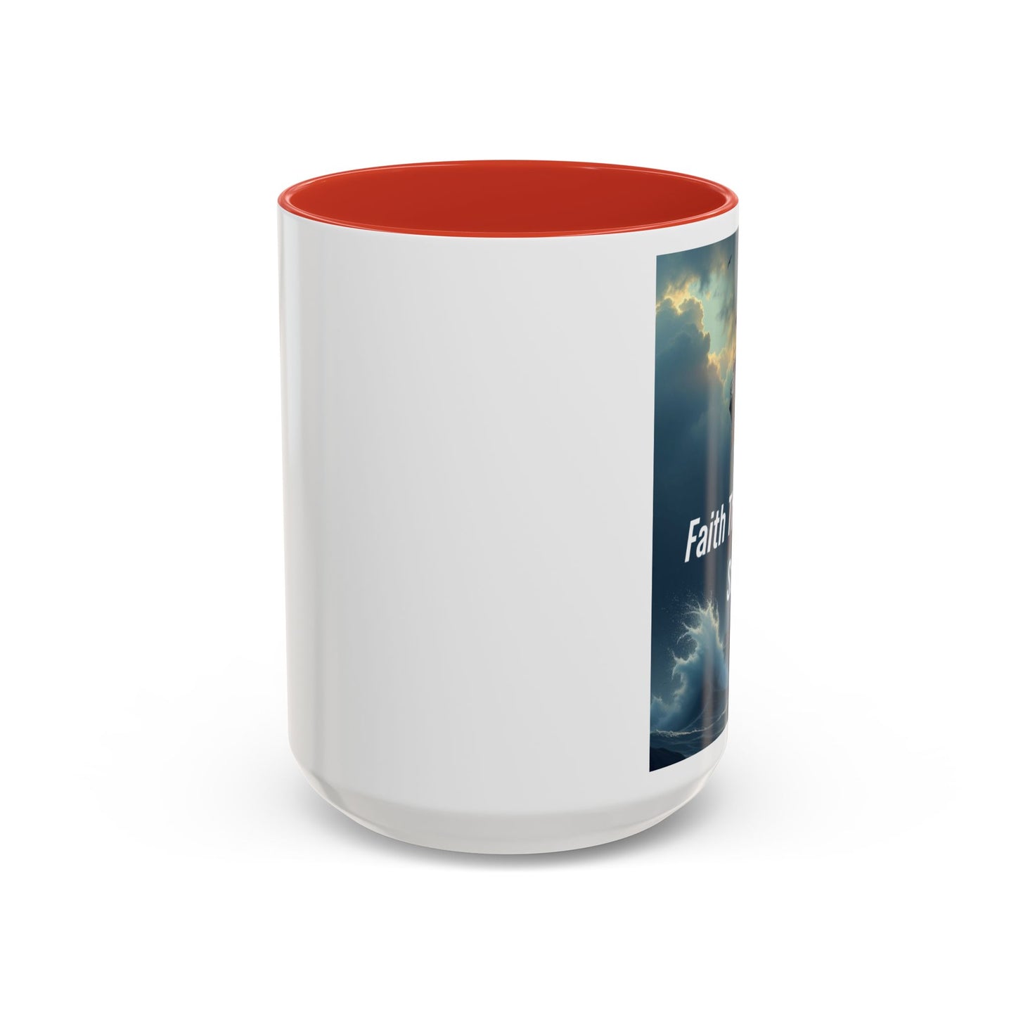 Faith Through the Storm Lighthouse Coffee Mug - Inspirational Ceramic Accent Mug