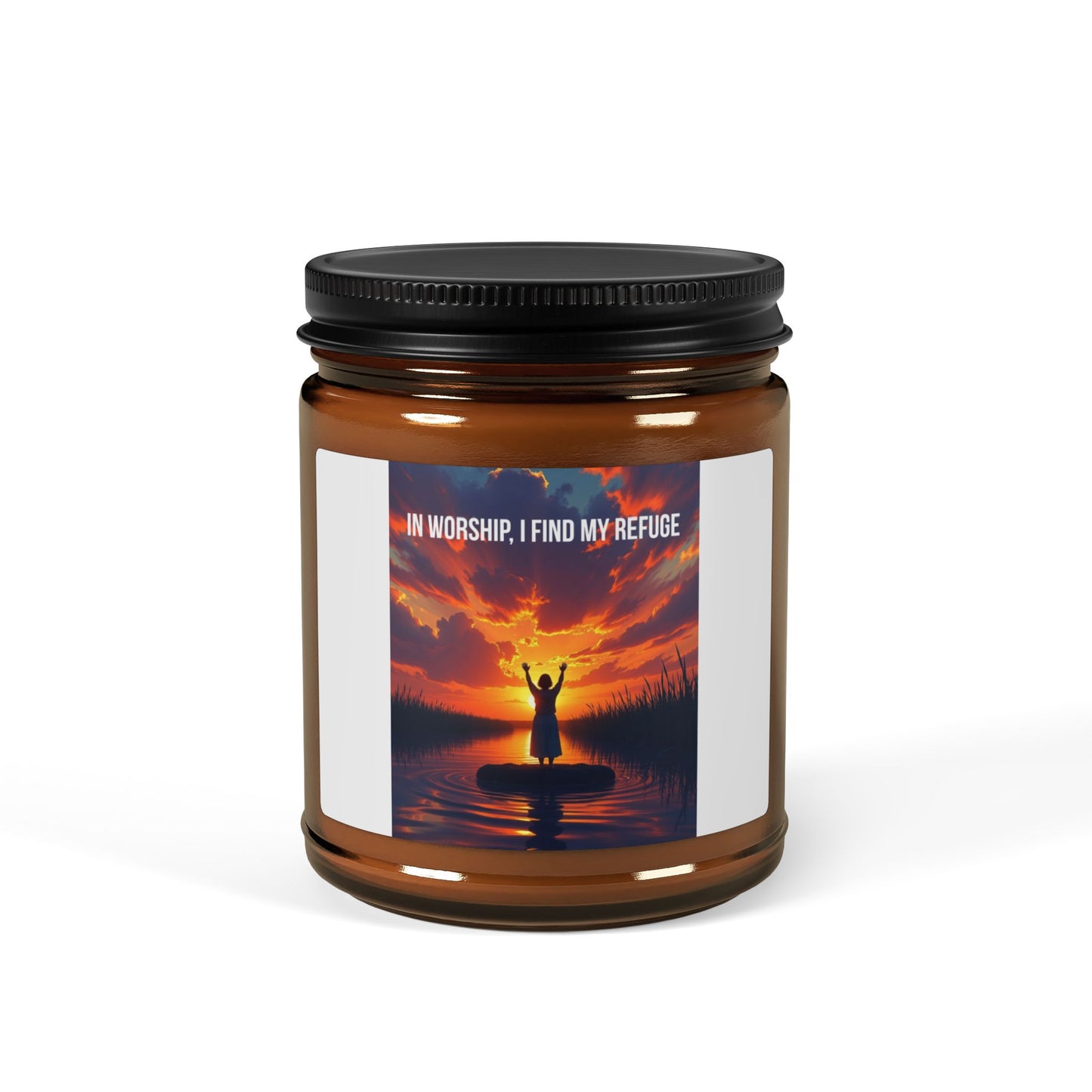 Soy Candle — 'At Sunrise I Find My Home' Amber Jar Scented Candle