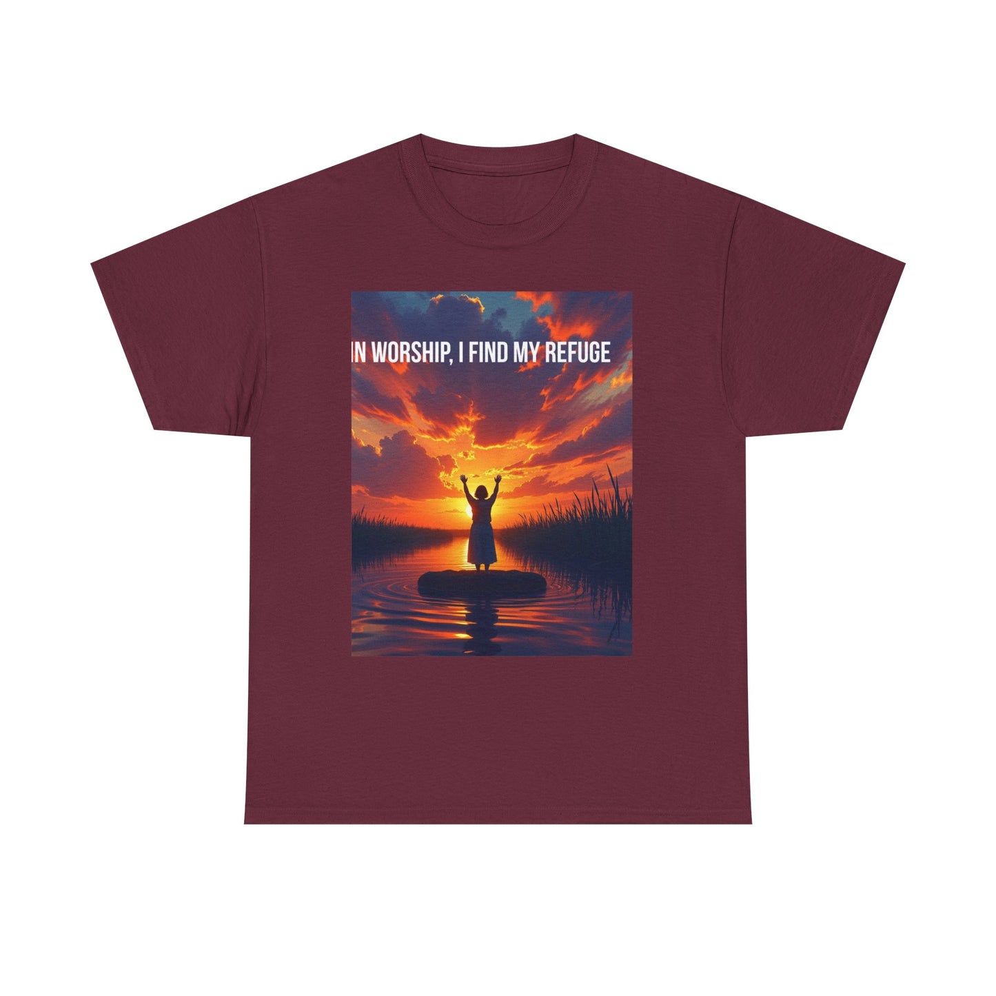 Worship Refuge T-Shirt – "In Worship, I Find My Refuge" Inspirational Christian Tee