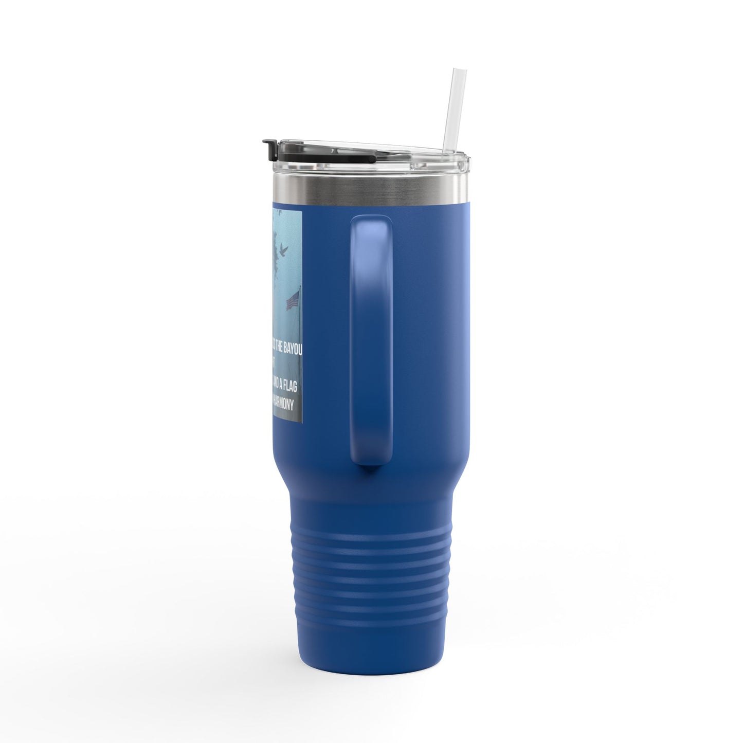 40oz Insulated Travel Mug — Scenic Sunset Peace Quote Design