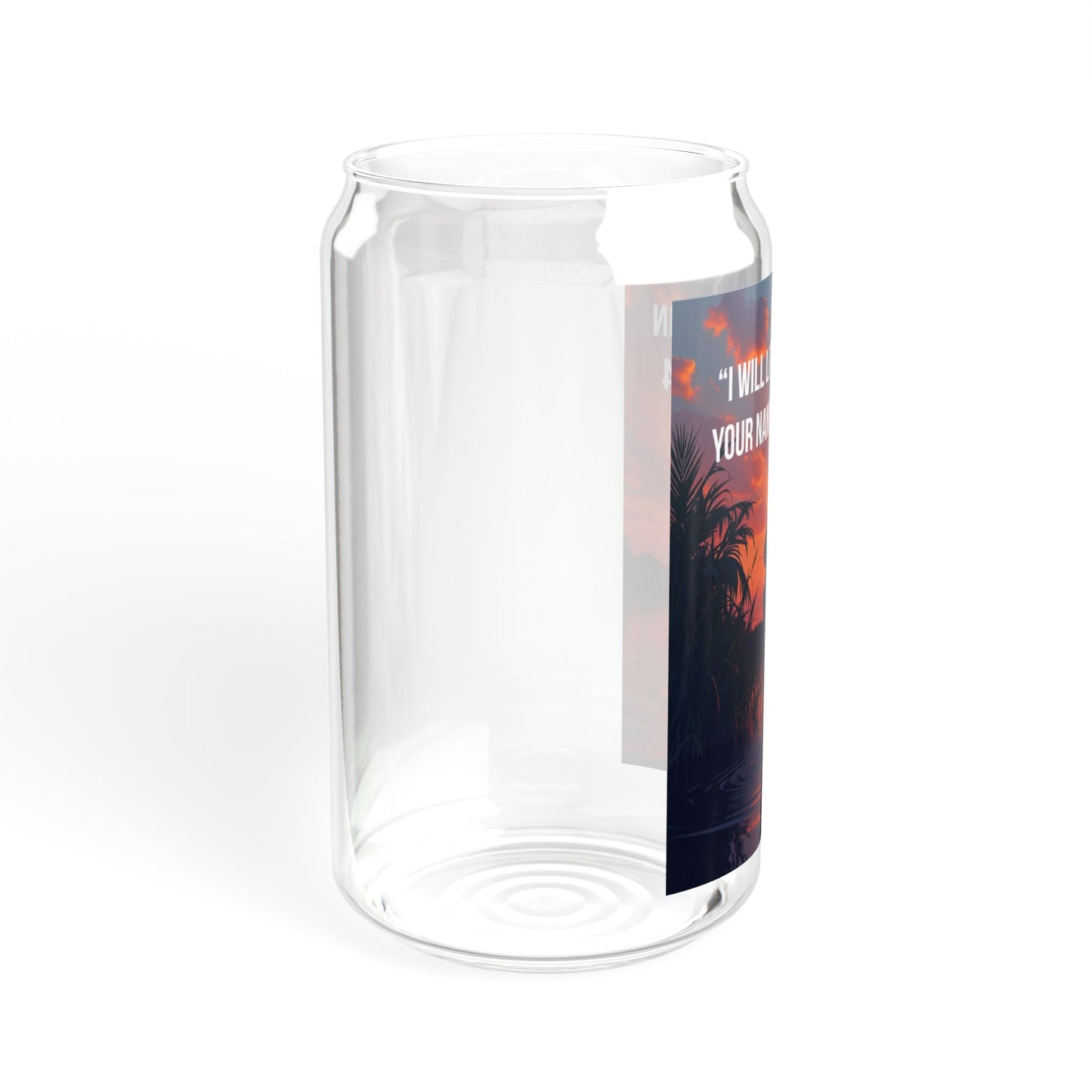 Psalm 63:4 Sunrise Faith Sipper Glass — 16oz Inspirational Tumbler with Straw