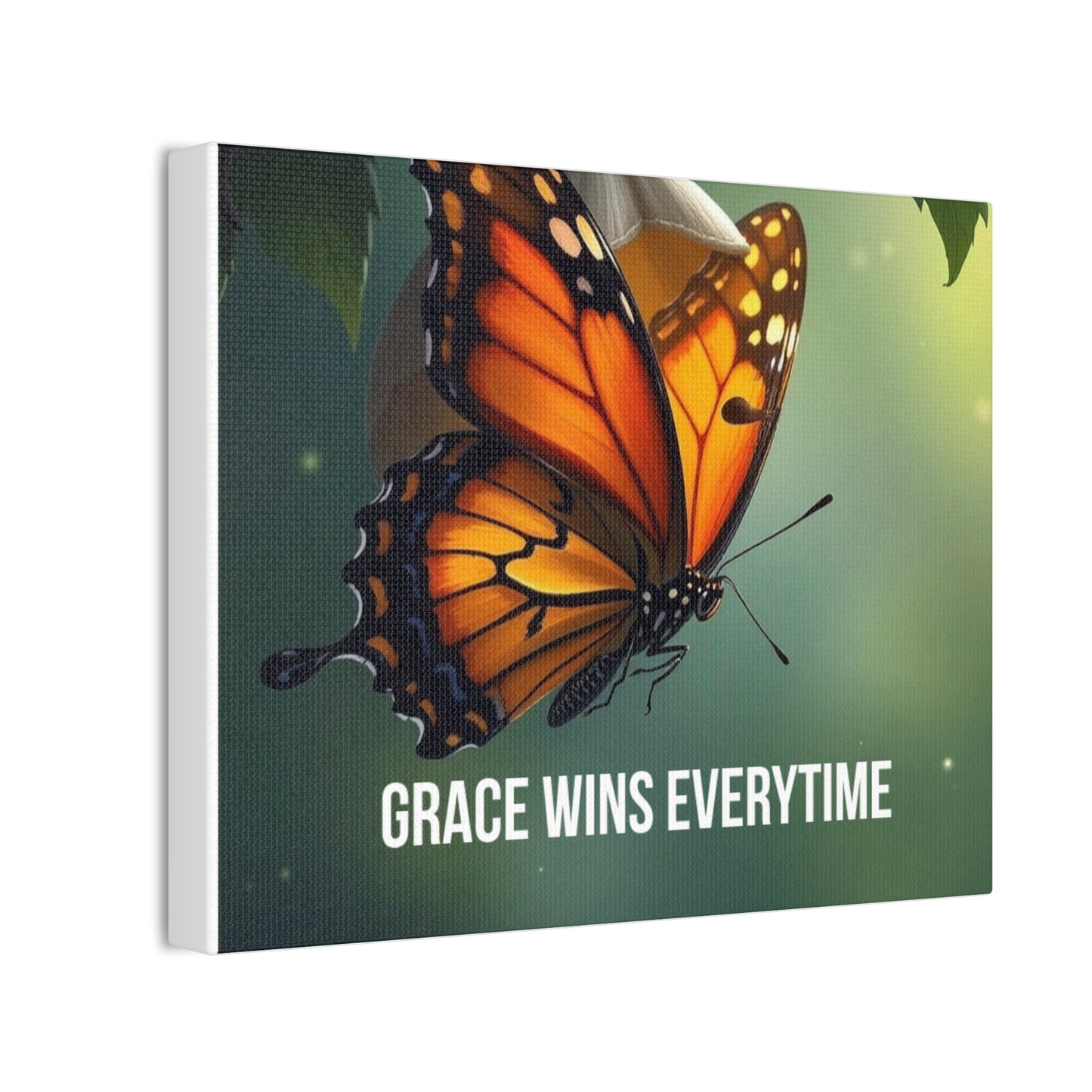 Canvas Print - 'Grace Wins Everytime' Monarch Butterfly Wall Art