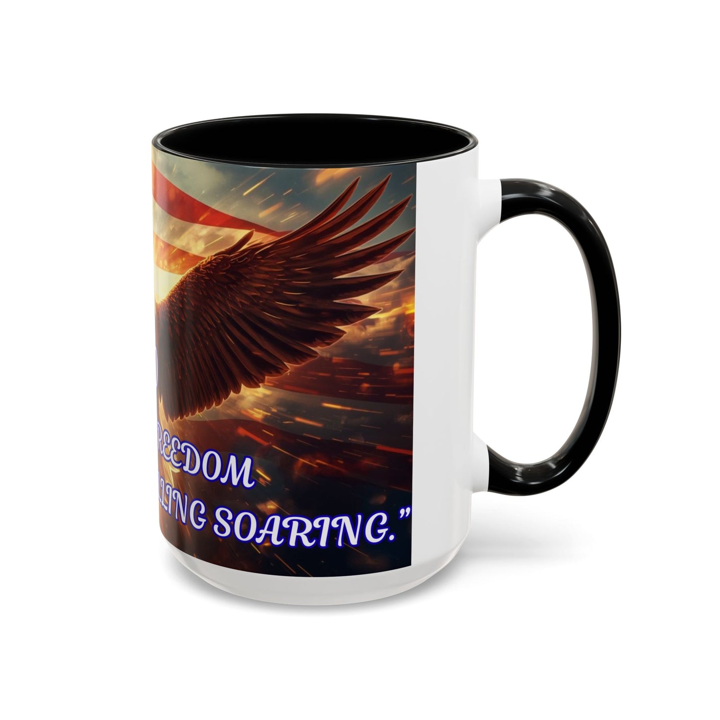 Patriotic Eagle Coffee Mug – "250 Years of Freedom" Accent 11/15oz