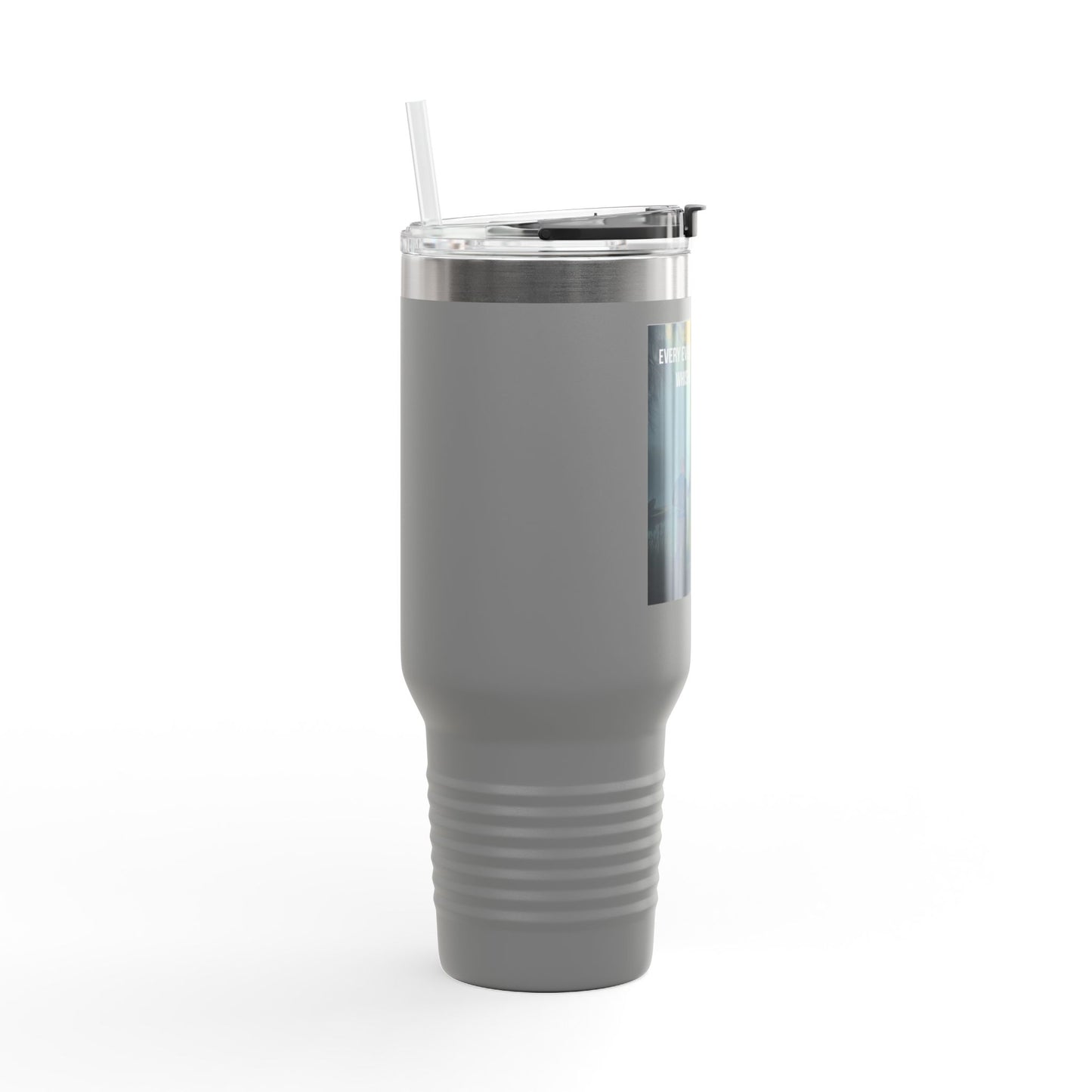 40oz Insulated Travel Mug — "Every Evening, Every Bayou" Family Silhouette Design