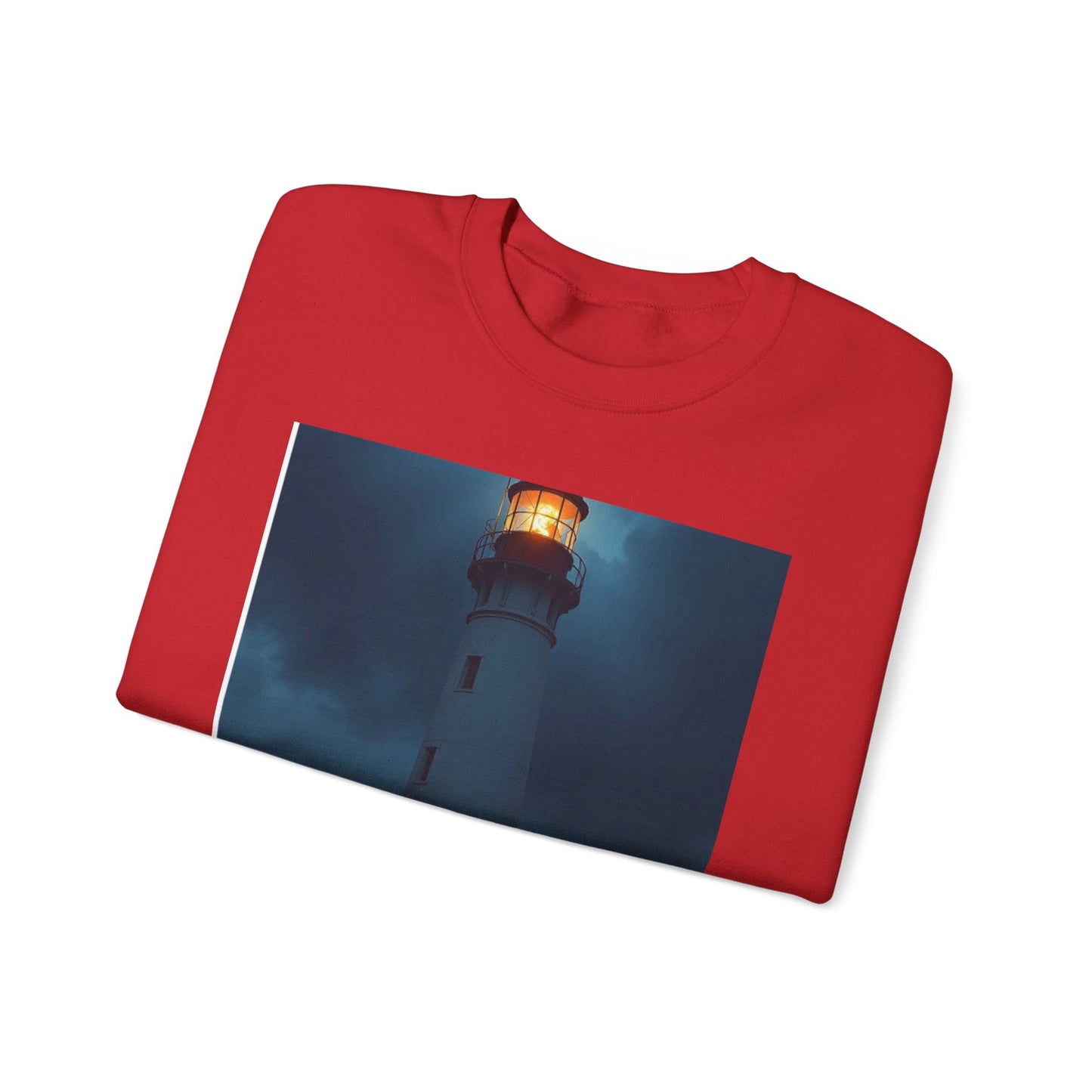 Faith Lighthouse Sweatshirt — "The light is guiding you home to the safe arms of the Lord"