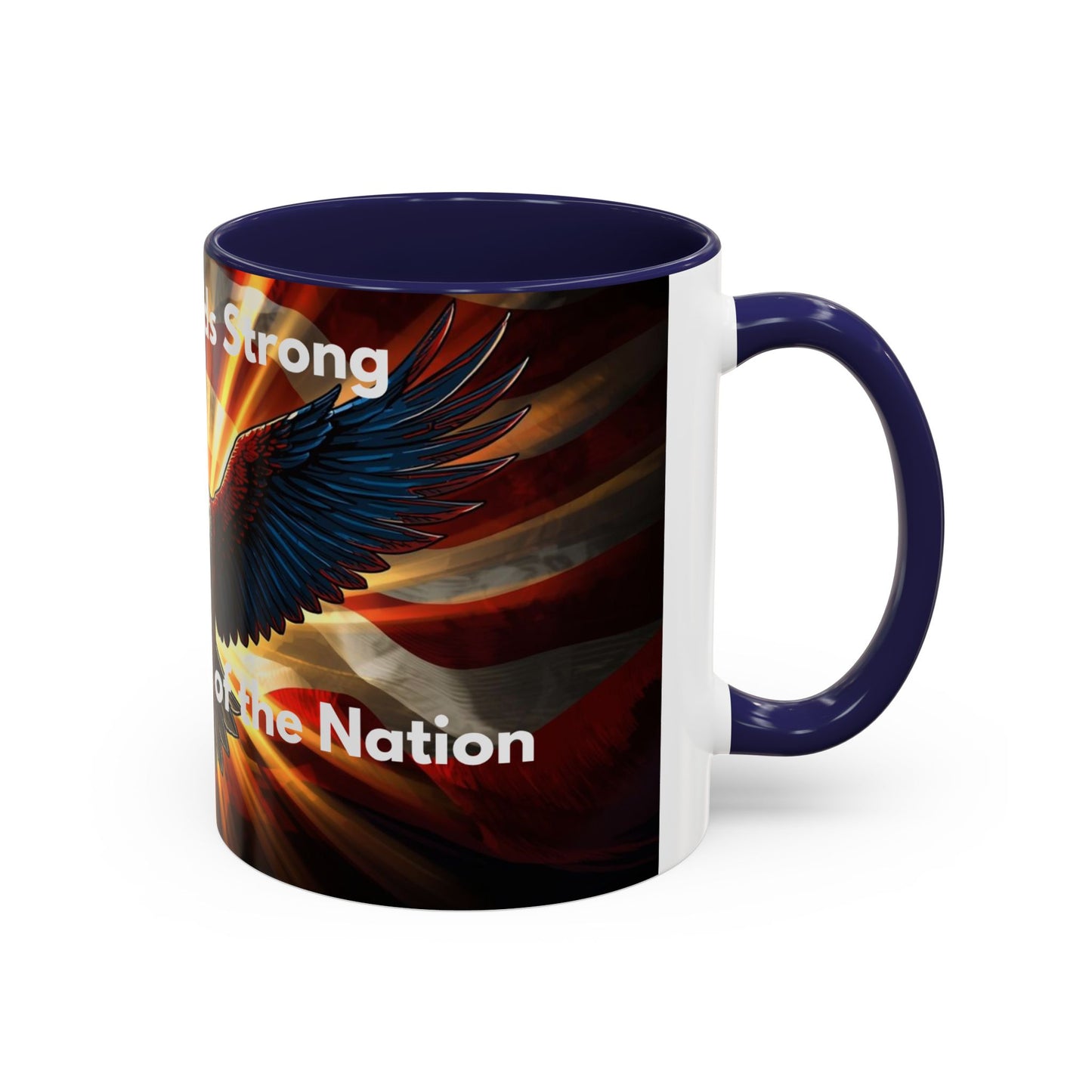 Patriotic Eagle Coffee Mug — "Freedom Stands Strong" Accent 11/15oz