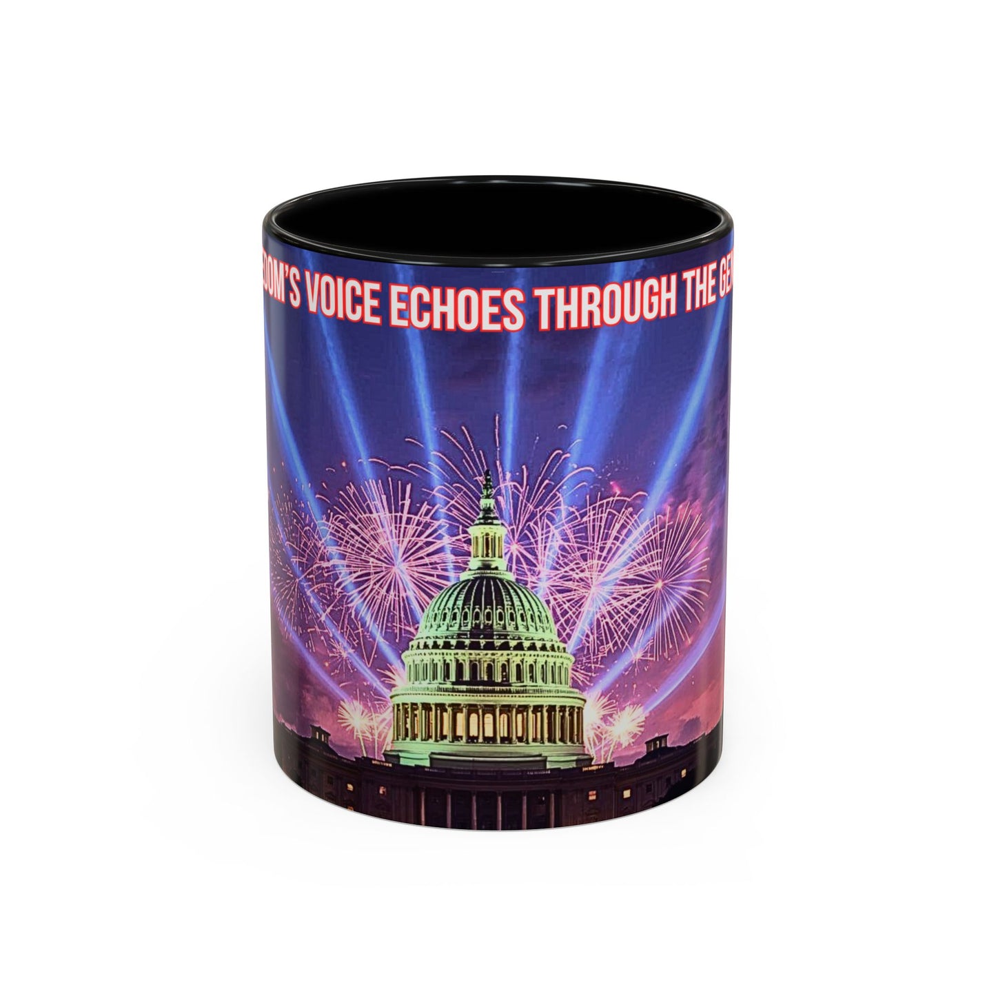 Capitol Fireworks Accent Coffee Mug — Patriotic Washington D.C. Skyline