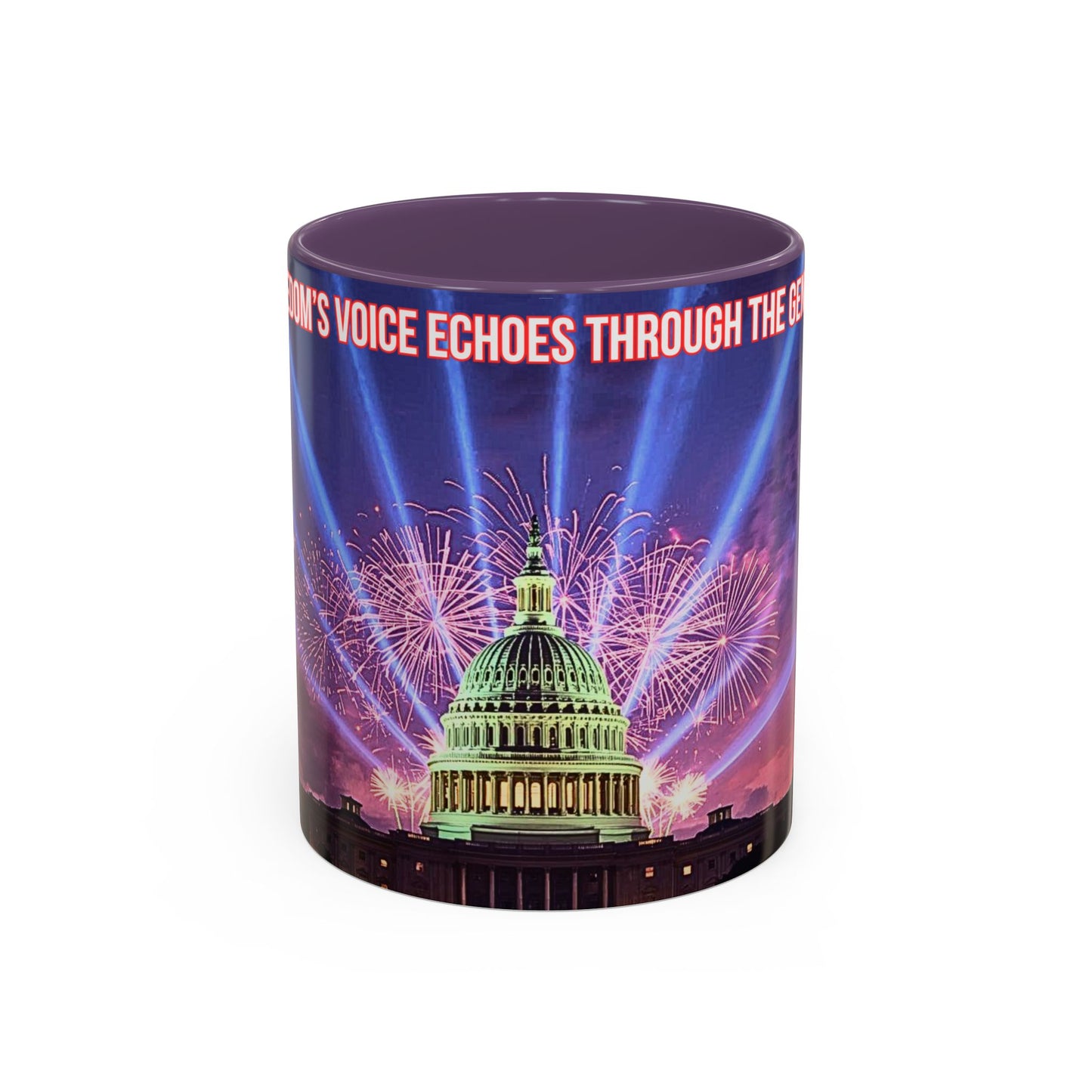 Capitol Fireworks Accent Coffee Mug — Patriotic Washington D.C. Skyline