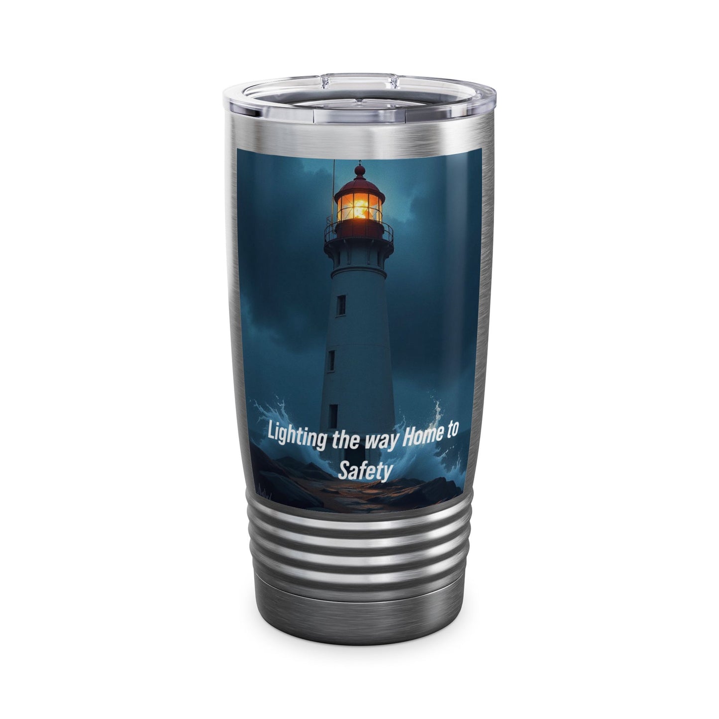 Lighthouse Safety 20oz Tumbler – 'Lighting the Way Home to Safety' Insulated Travel Cup