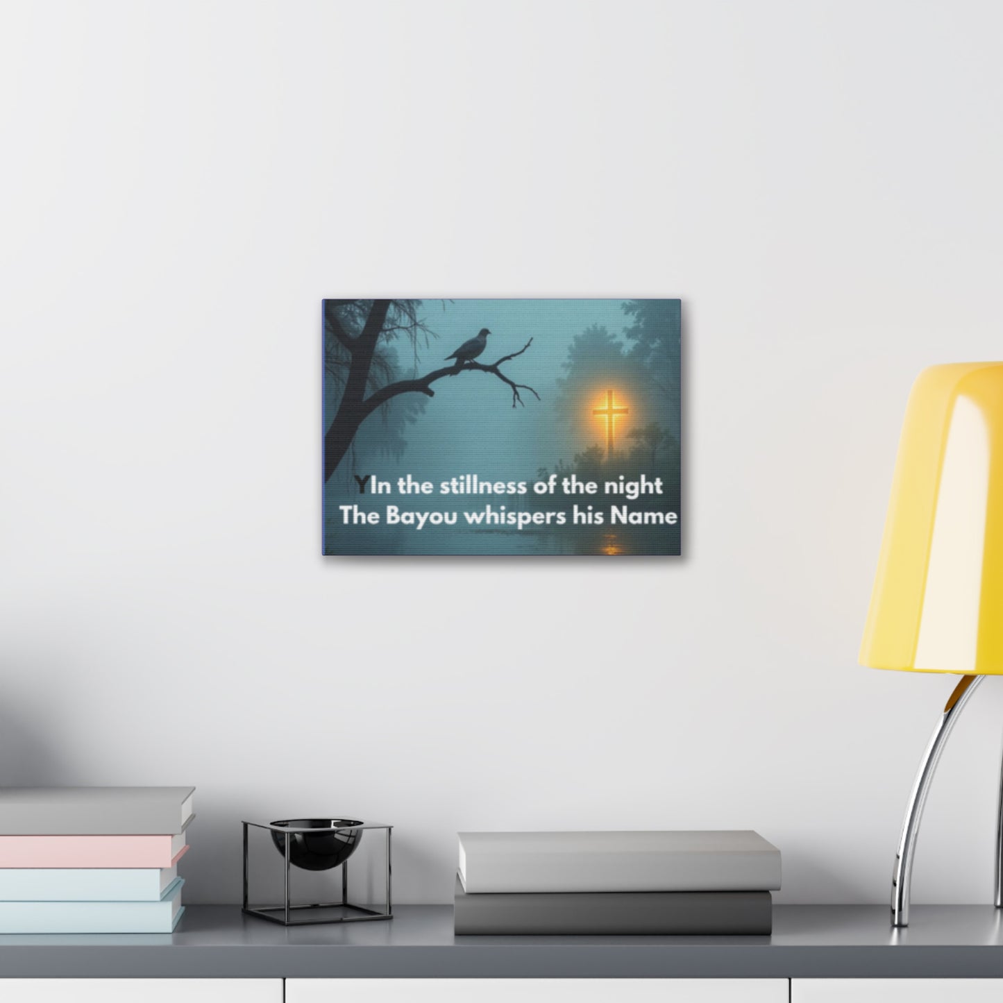 Bayou Night Canvas Wall Art — "In the stillness of the night the Bayou whispers his Name"