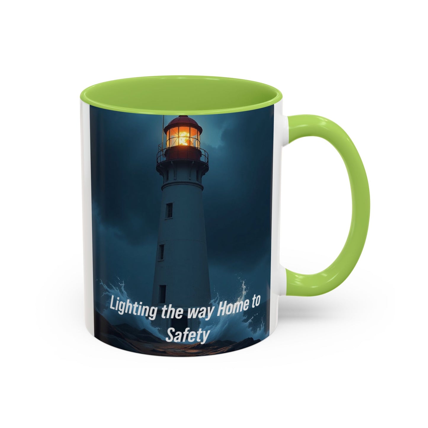 Lighthouse Coffee Mug - "Lighting the Way Home to Safety" Accent Mug