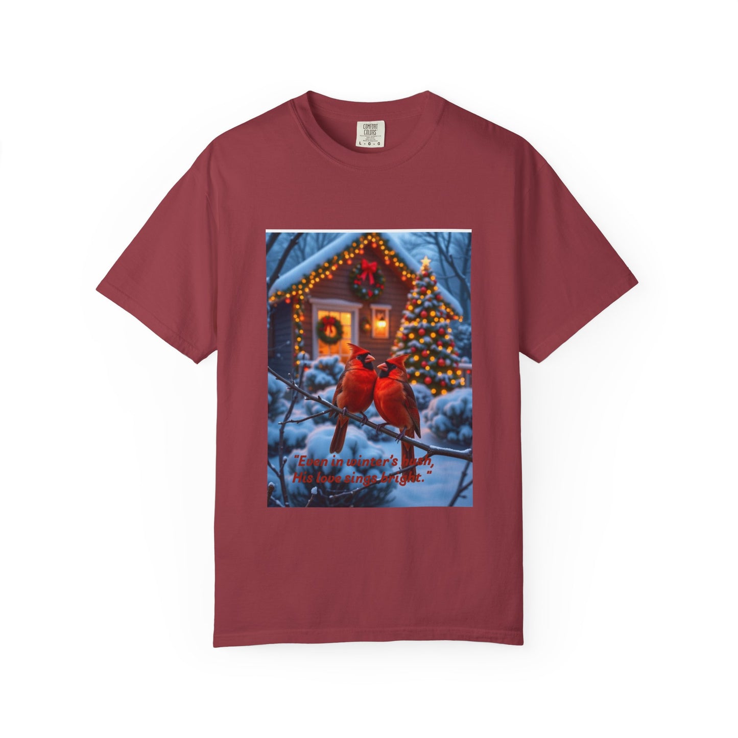 Cozy Winter Cardinal T-Shirt, Holiday Apparel, Unisex Gift, Christmas Shirt, Winter Wonderland Tee, Festive Bird Design
