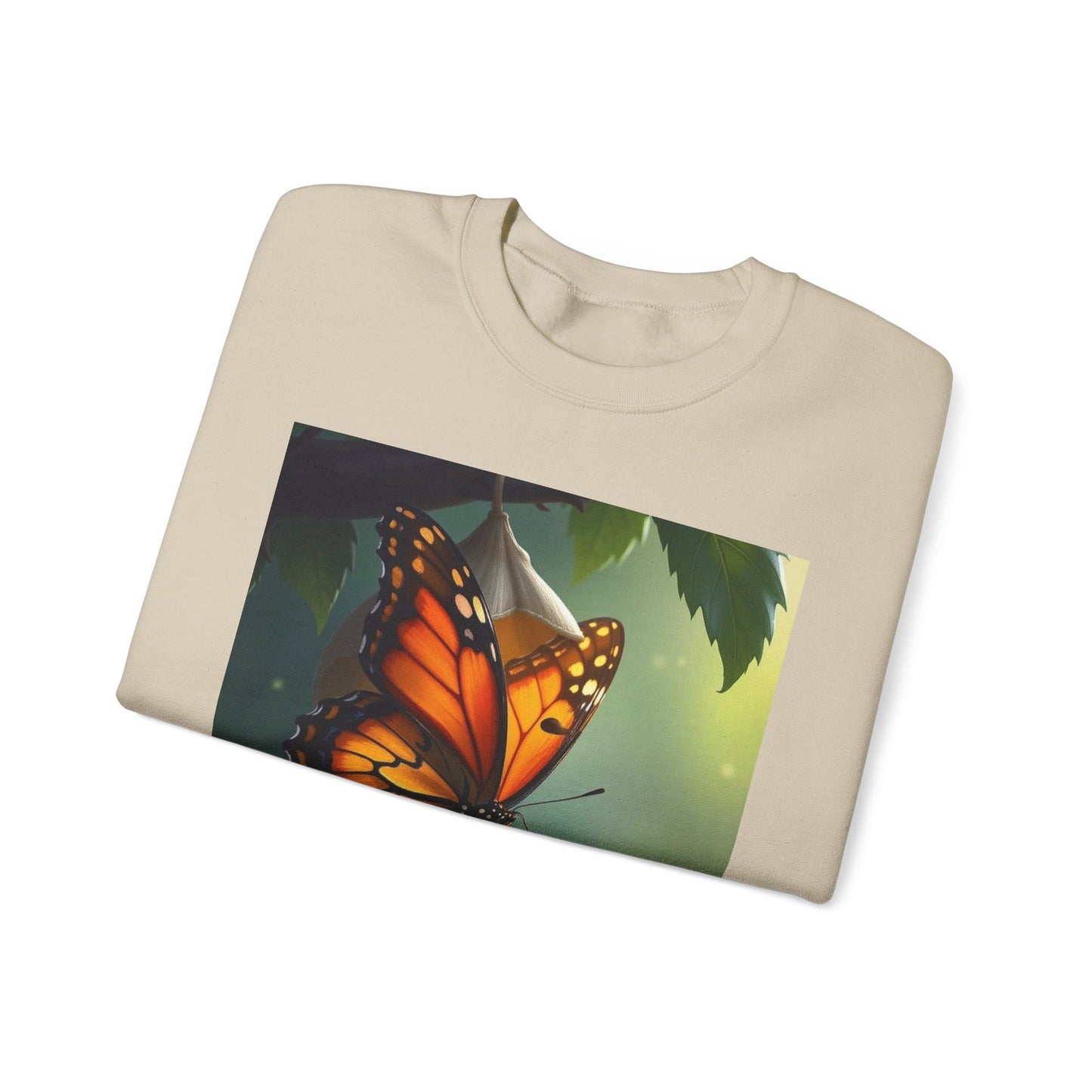 Crewneck Sweatshirt — Grace Wins Everytime Monarch Butterfly Inspirational Tee