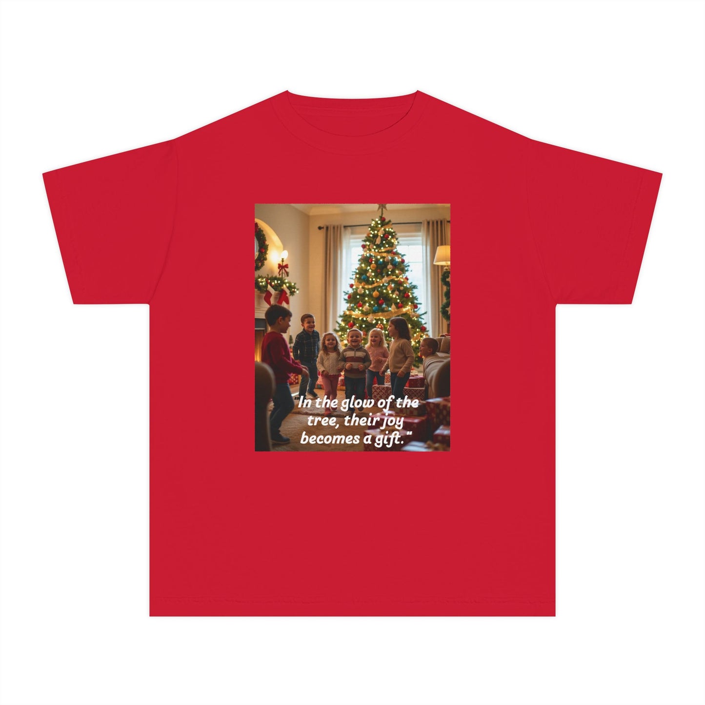 Christmas Youth Midweight Tee, Holiday Gift Shirt, Family Gathering Tee, Seasonal Wear, Festive Joy Apparel