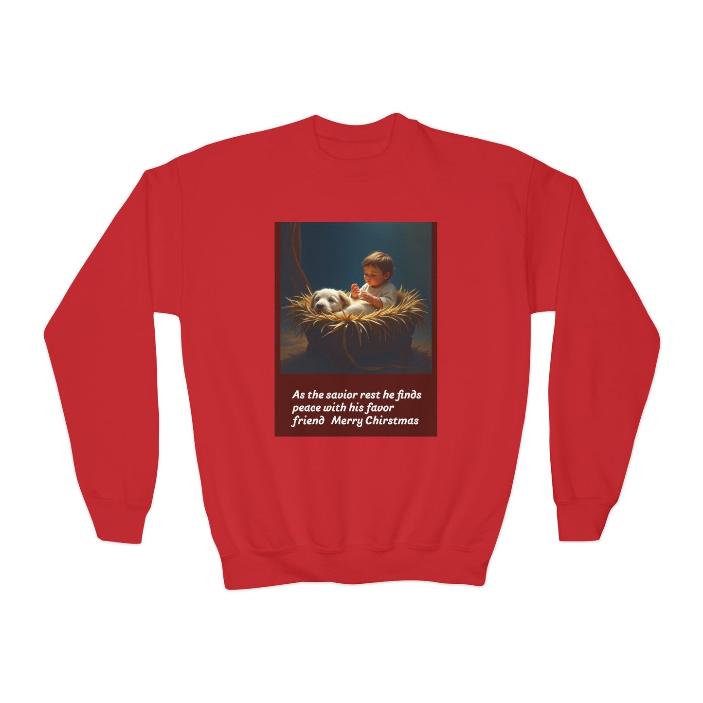 Youth Holiday Crewneck Sweatshirt, Festive Sweatshirt, Christmas Outfits for Kids, Religious Gift for Young Ones, Cozy Winter Apparel, [...]