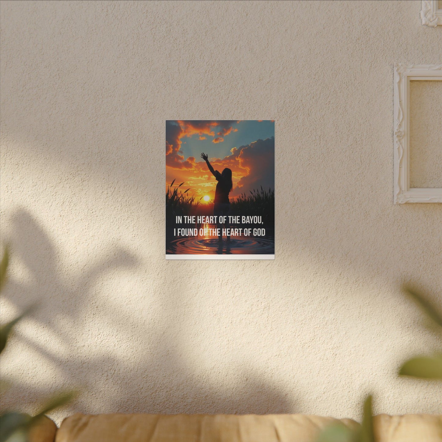 Faith-Inspired Bayou Sunset Canvas - "In the Heart of the Bayou, I Found the Heart of God"