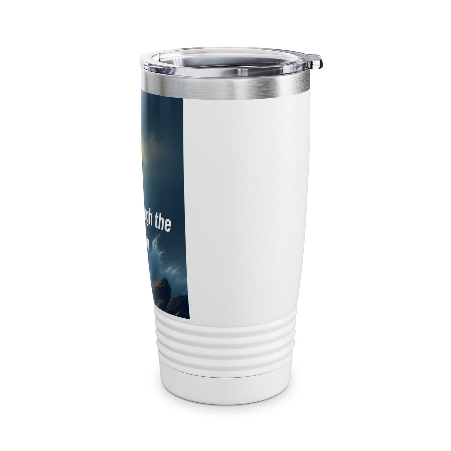 Faith Through the Storm 20oz Tumbler - Lighthouse Inspirational Travel Mug