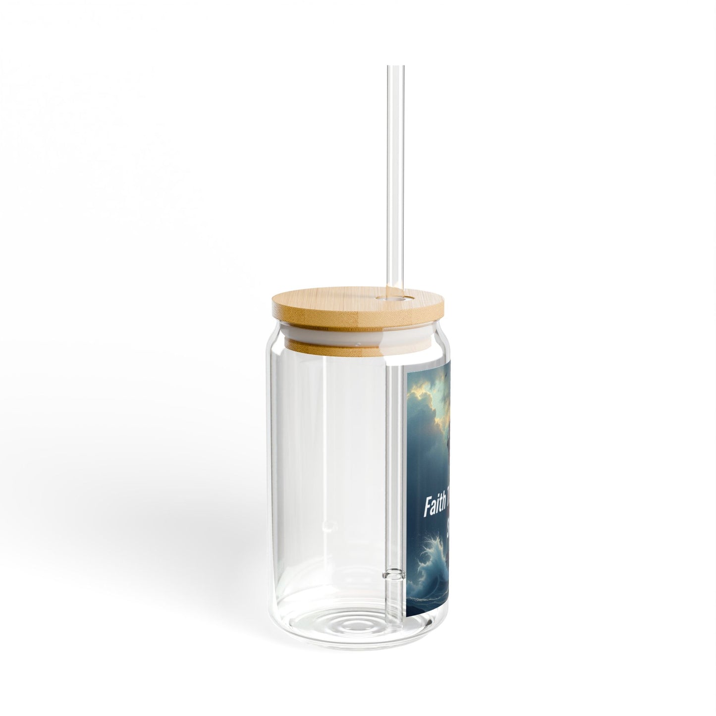 Faith Through the Storm Sipper Glass – 16oz Lighthouse Tumbler