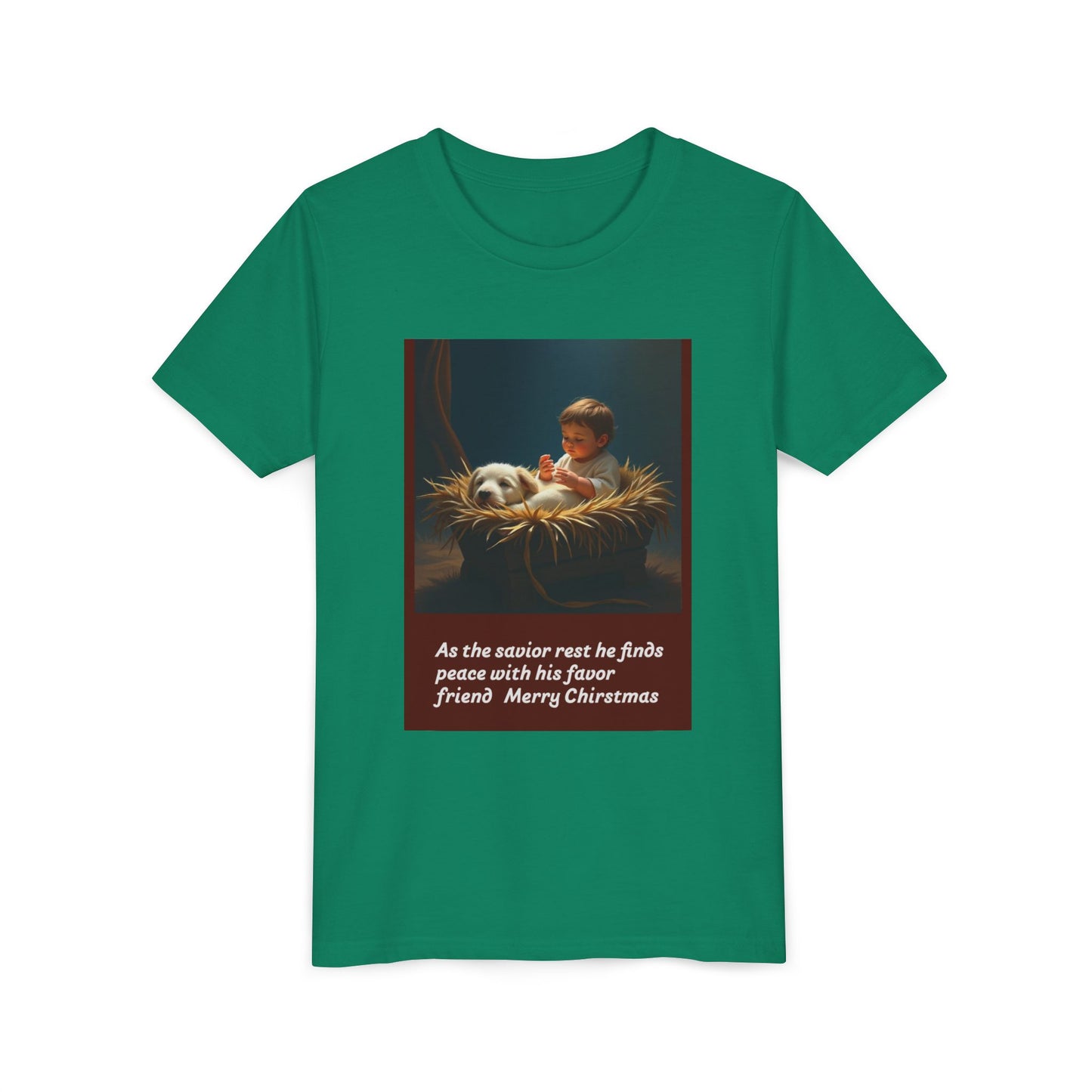 Youth Short Sleeve Tee - Merry Christmas Kid & Panda Design, Holiday Gift, Child's Tee, Cute Christmas Shirt, Winter Apparel