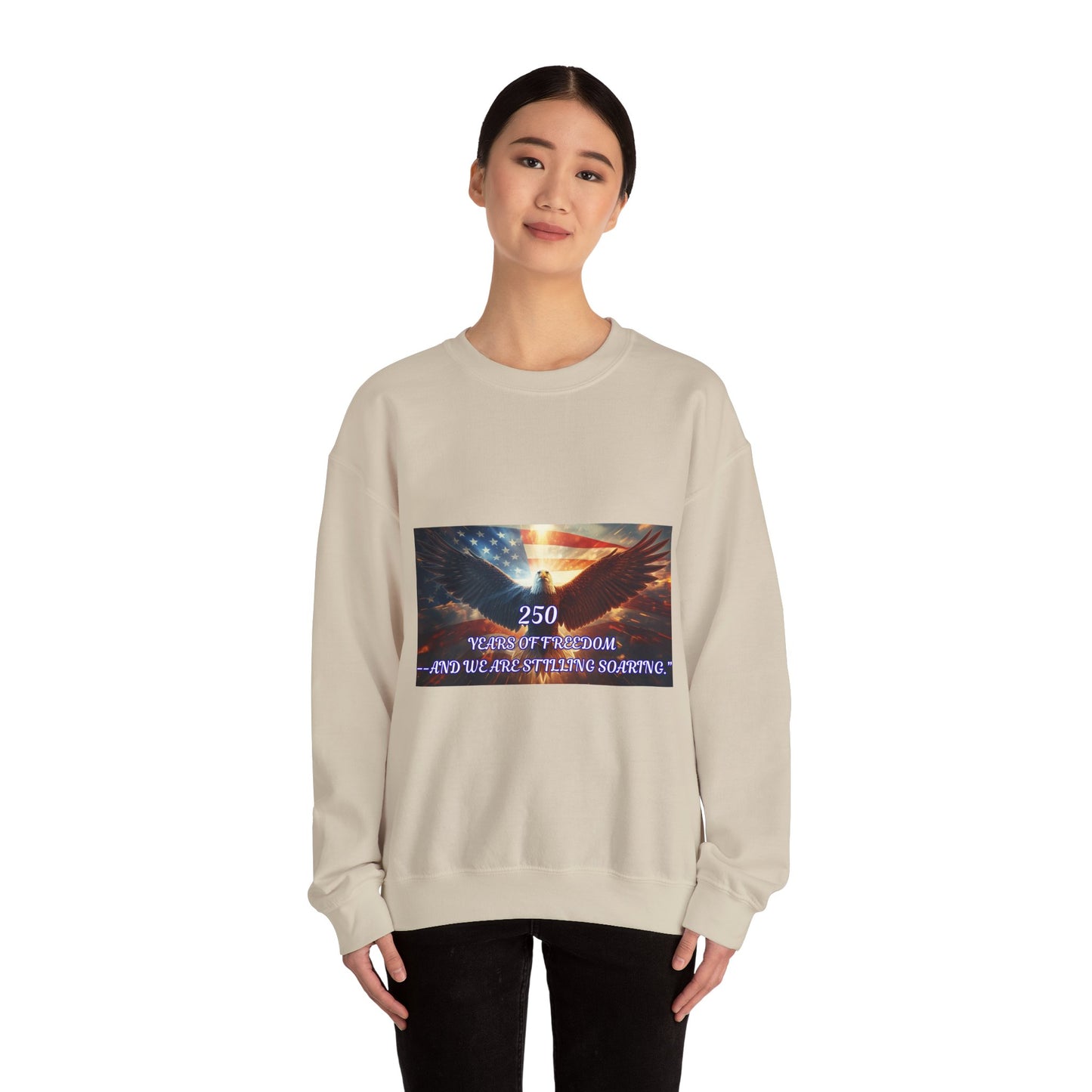 Crewneck Sweatshirt — 250 Years of Freedom Eagle Flag Tribute