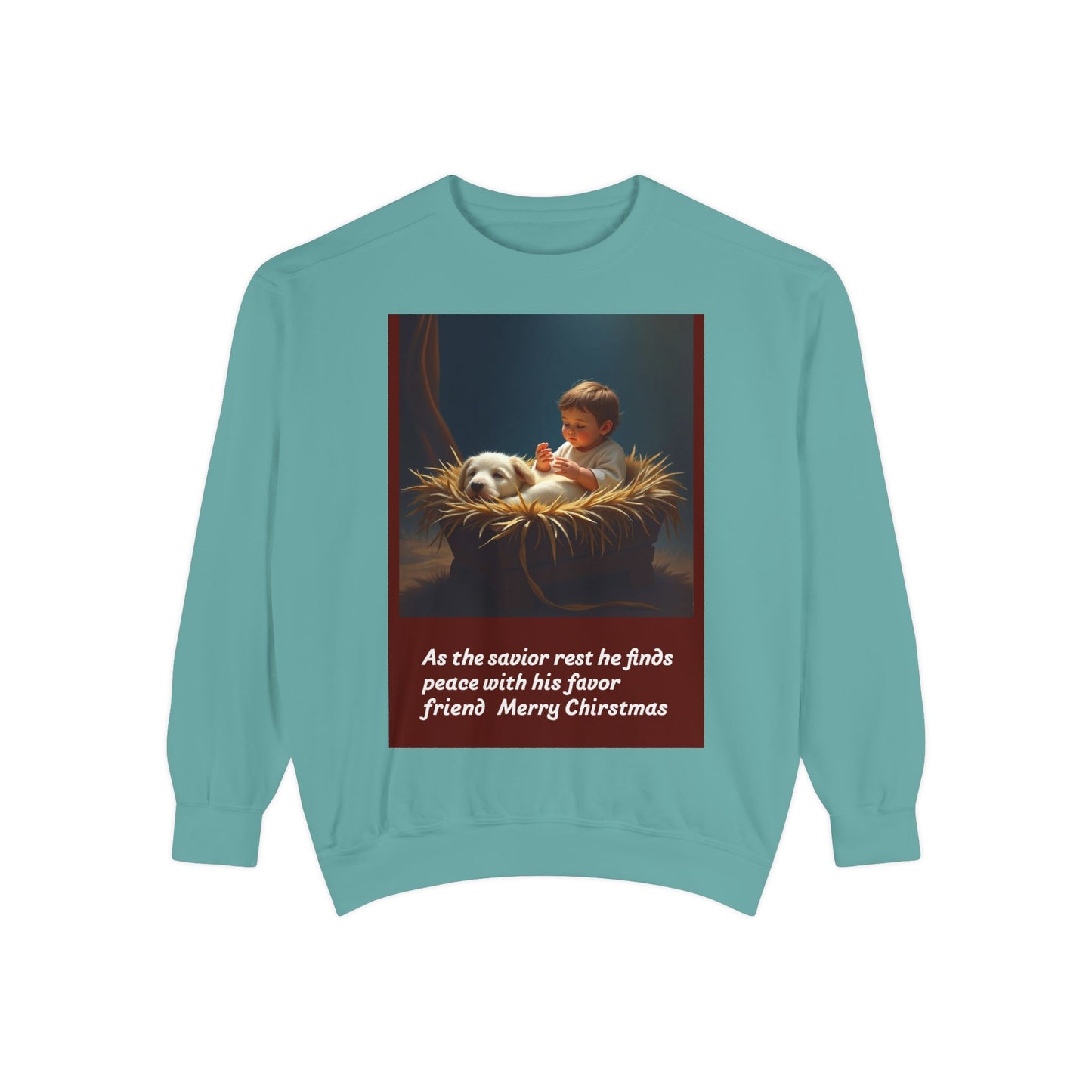 Warm Christmas Sweatshirt, Holiday Gift, Unisex Cozy Crewneck, Family Gathering, Dog Lovers, Festive Apparel