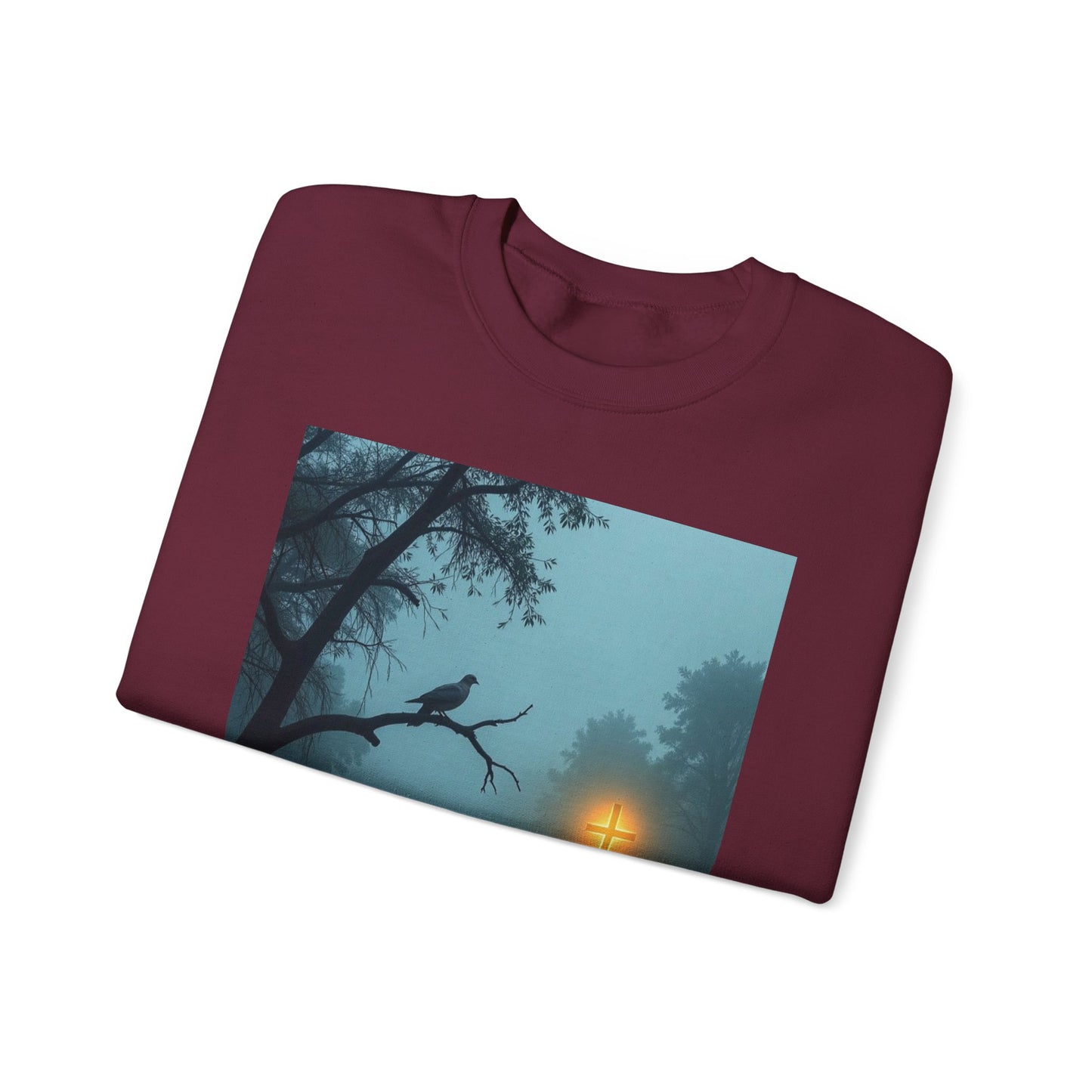 Christian Sweatshirt - "The Cross Stands Tall Over Every Storm" Inspirational Crewneck