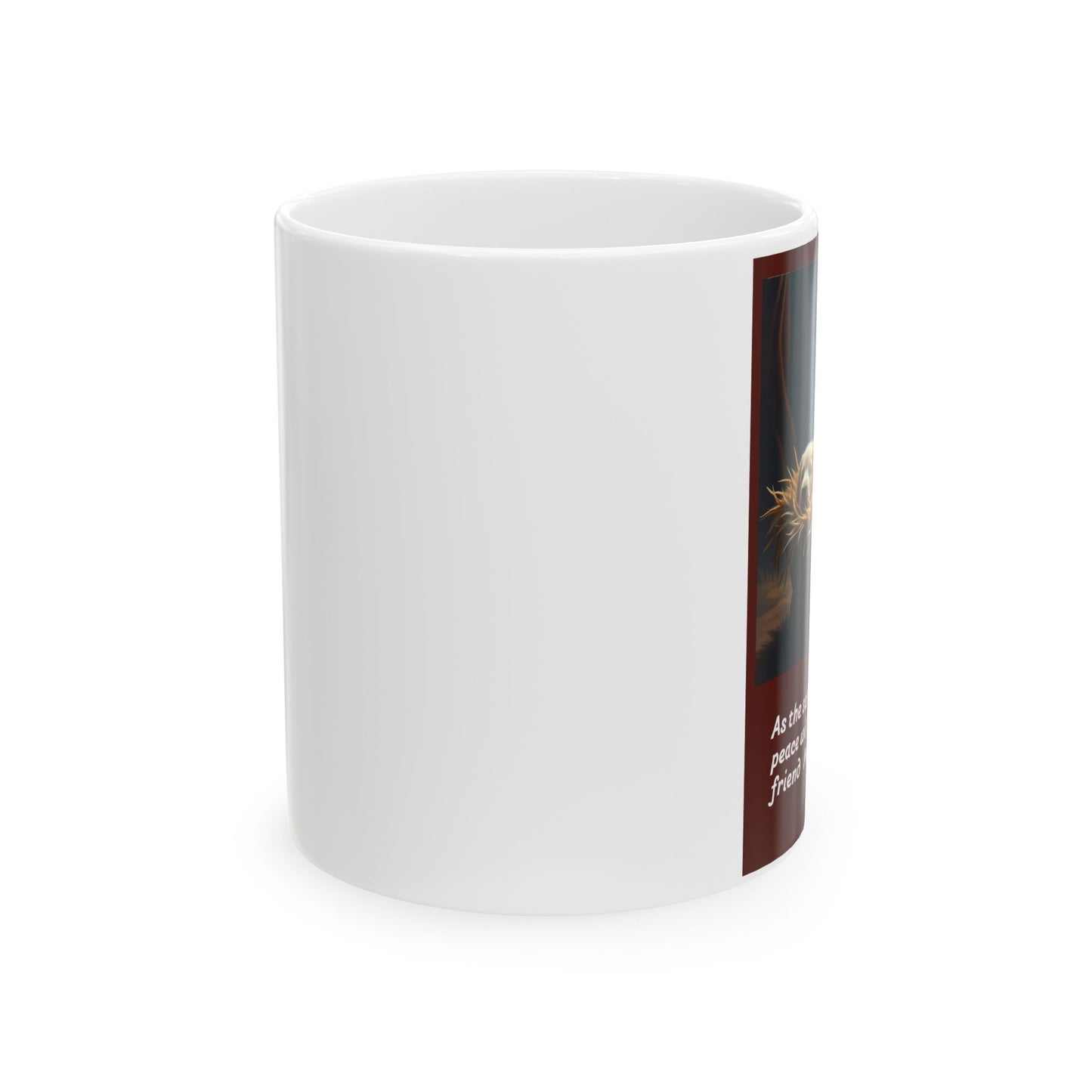Christmas Peaceful Moments Mug, Cute Kid and Dog Design, Holiday Gift for Friends, Religious Mug, Cozy Winter Coffee Cup