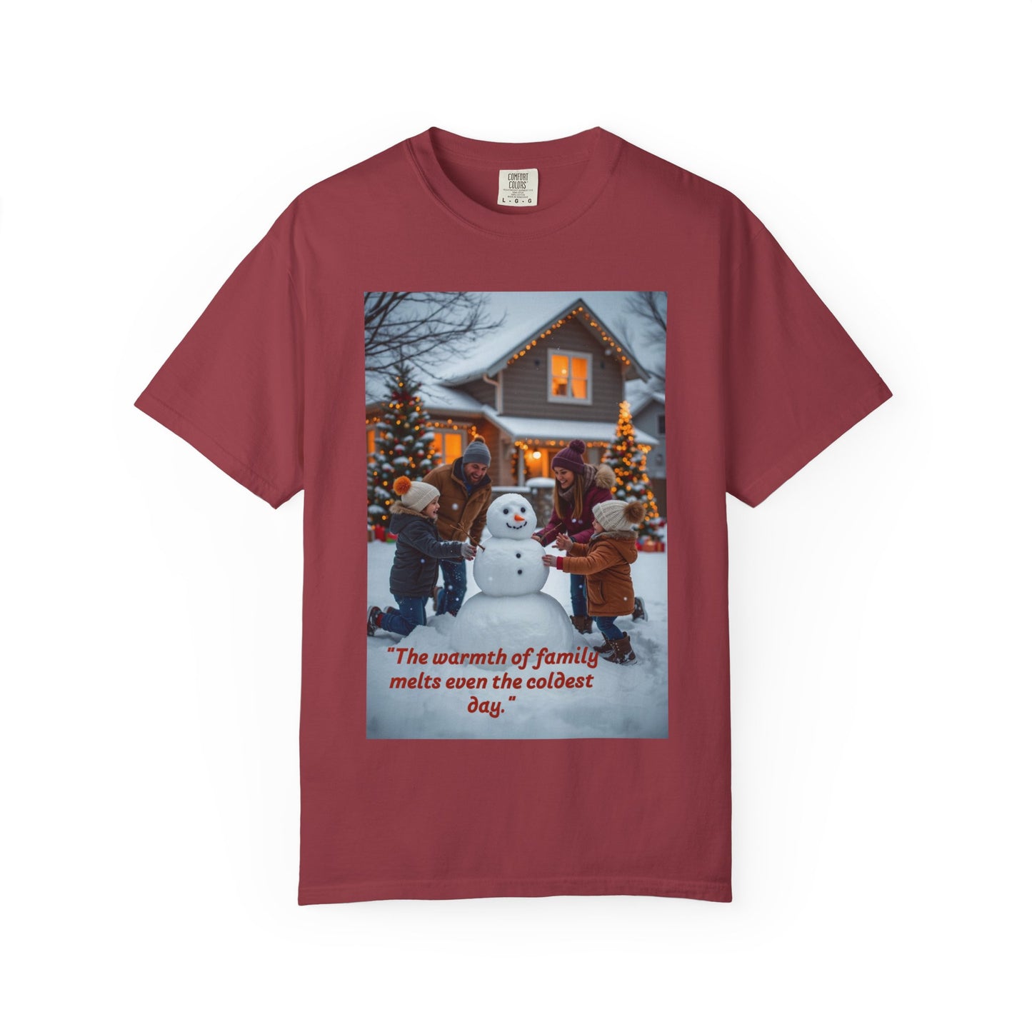 Cozy Family Holiday T-shirt, Warmth of Family Quote Tee, Unisex Winter Shirt, Christmas Gift, Family Gathering Apparel