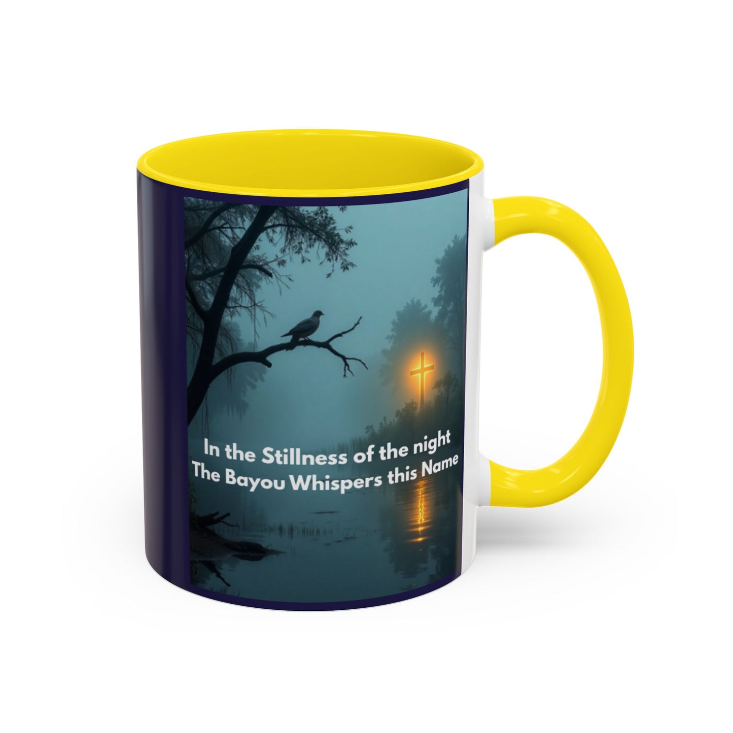 Accent Coffee Mug — Bayou Night Scene with Poetic Quote (11/15oz)