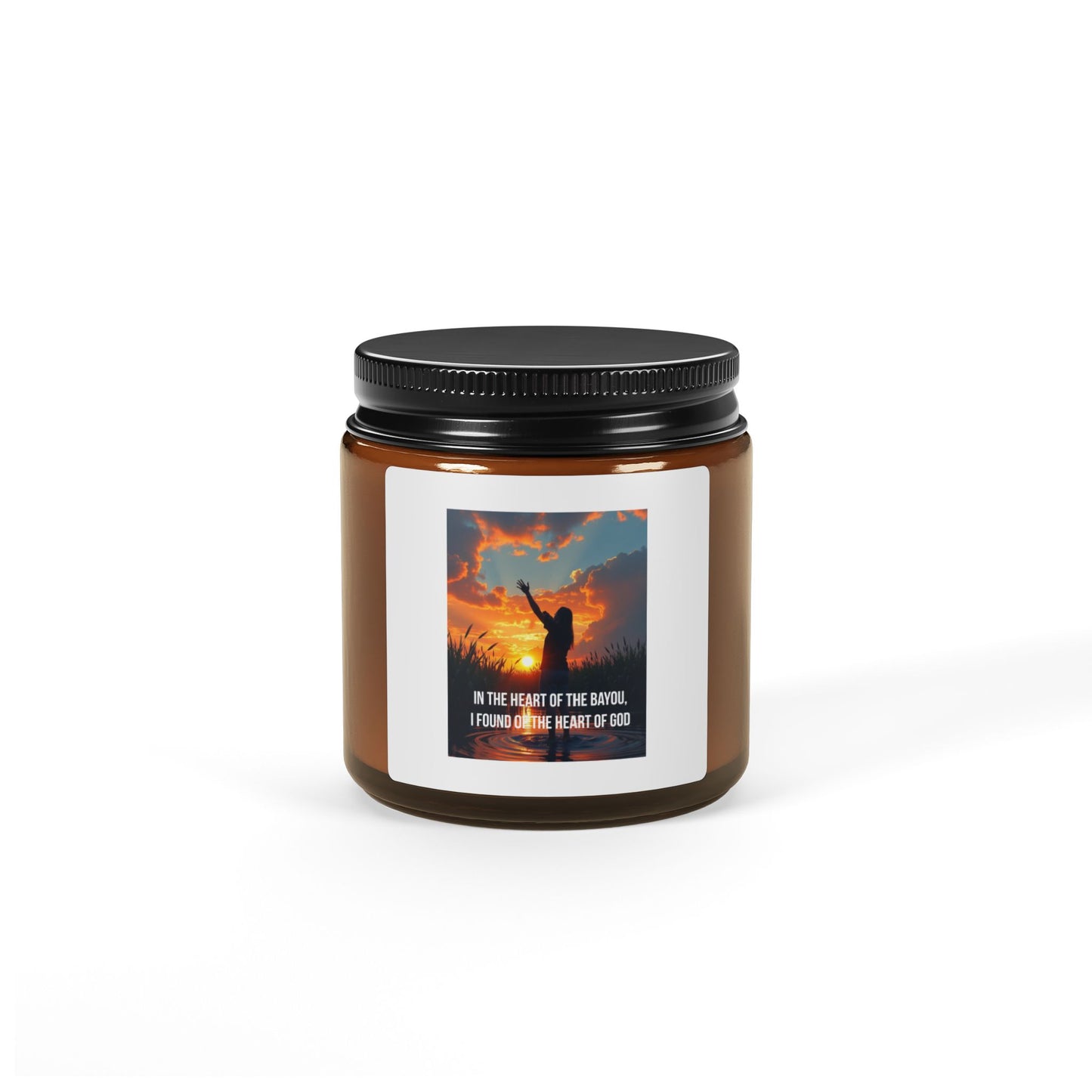 Inspirational Amber Jar Candle – “Is the Power of the Angel…” Scented Soy Candle
