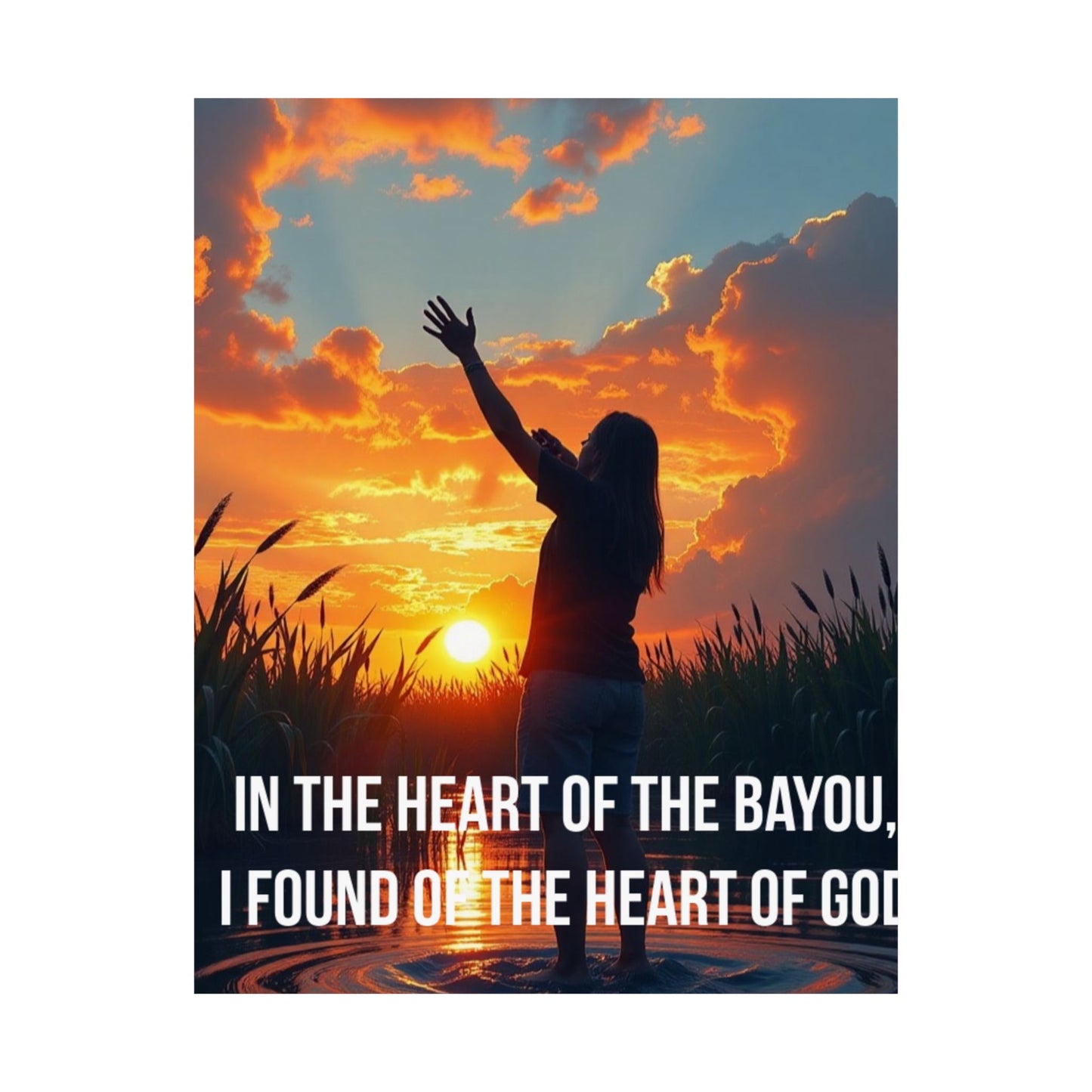 Satin Poster — "In the Heart of the Bayou" Sunset Silhouette Wall Art