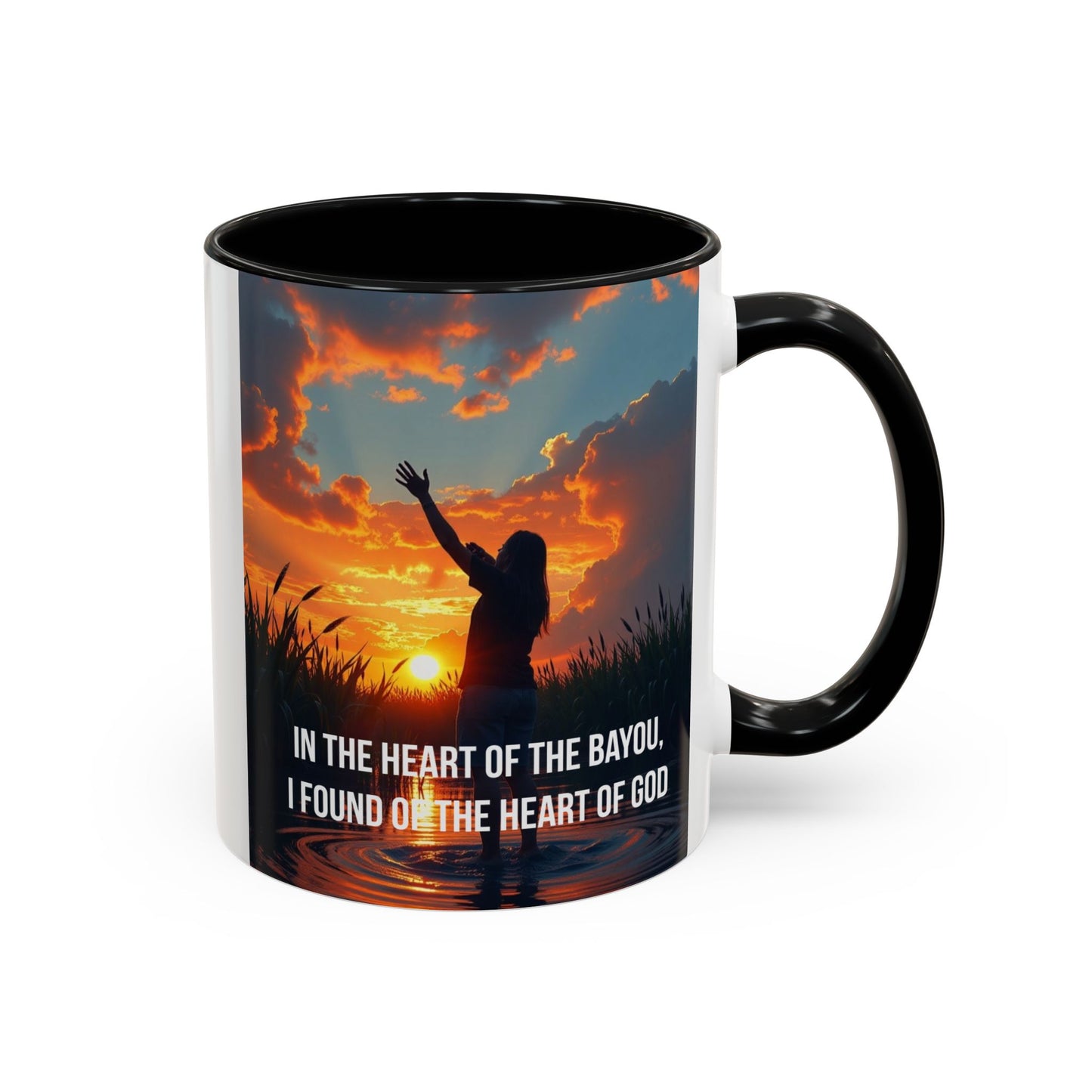 Inspirational Bayou Coffee Mug — "In the Heart of the Bayou, I Found God"