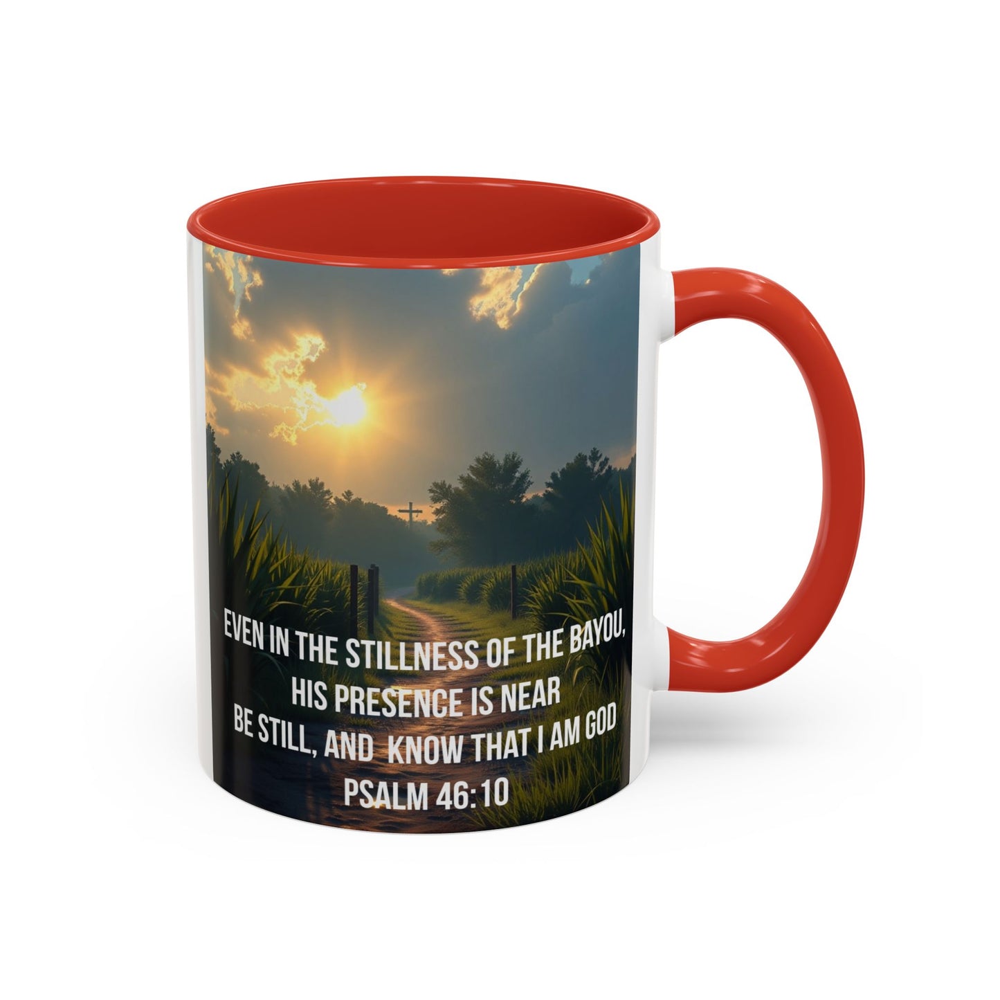 Inspirational Psalm 46:10 Coffee Mug — "Be Still" Accent Mug