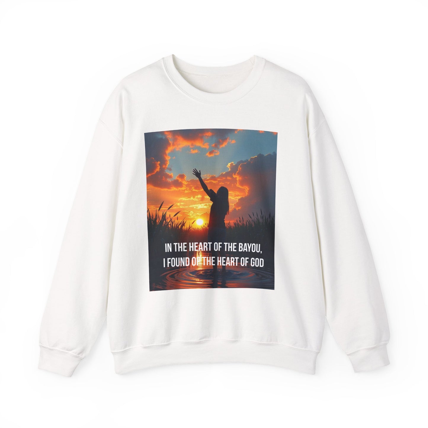 Christian Crewneck Sweatshirt — "In the Heart of the Bayou, I Found the Heart of God"