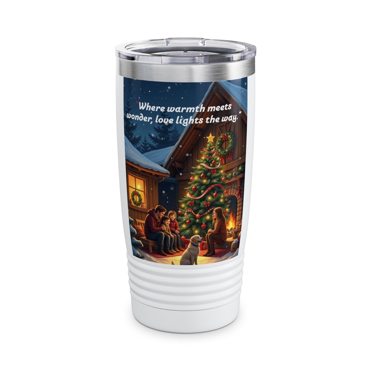 Warmth & Wonder Holiday Tumbler, 20oz Travel Mug, Cozy Drinkware Gift, Winter Seasonal Cup, Family Gathering Accessory  328