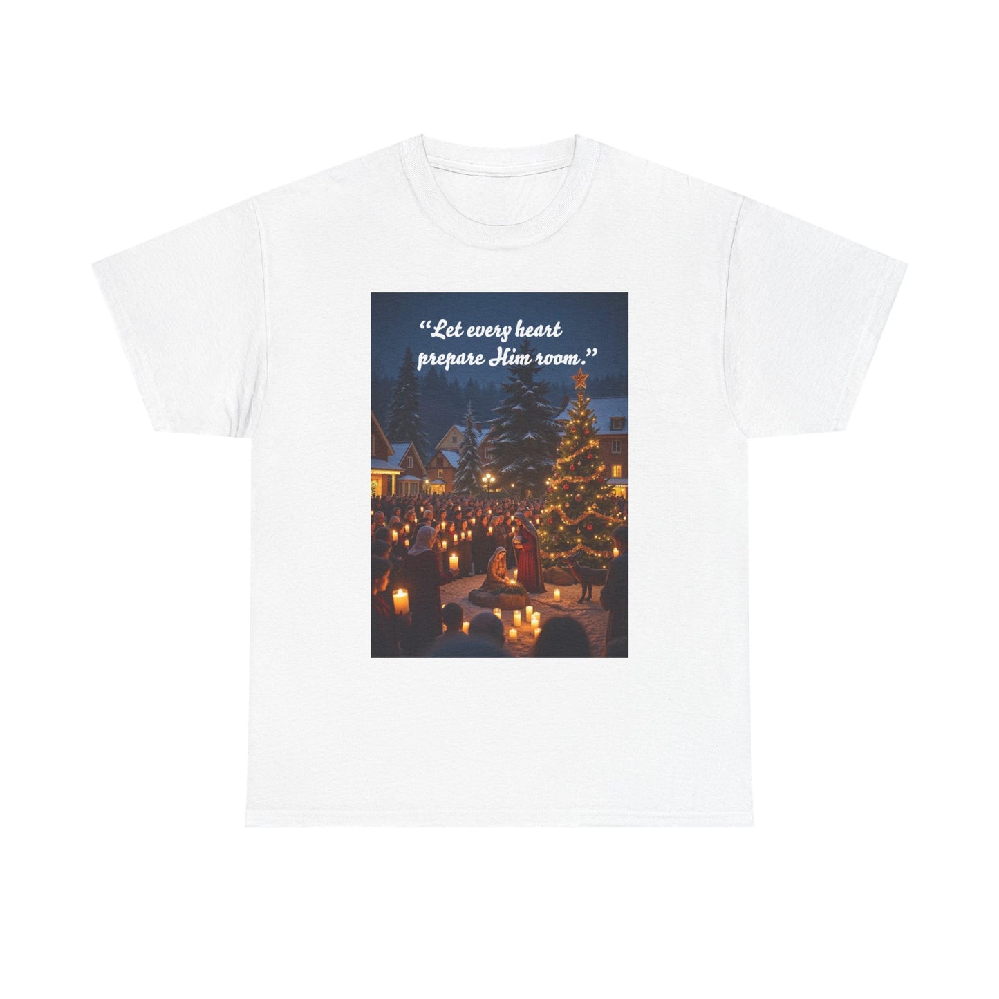 Christmas Spirit Heavy Cotton Tee, Holiday Shirt, Unisex Tee, Gift for Him/Her, Family Gathering Outfit, Religious Celebration Apparel