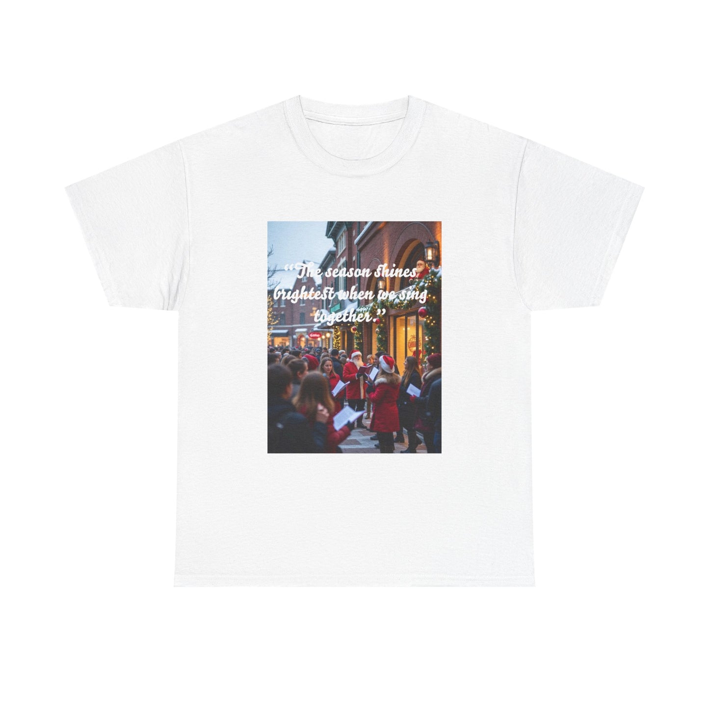 Festive Unisex Heavy Cotton Tee - "In Season's Spirit" Holiday Shirt, Christmas Gift, Family Gathering, Cozy Wear, Seasonal Celebration  110