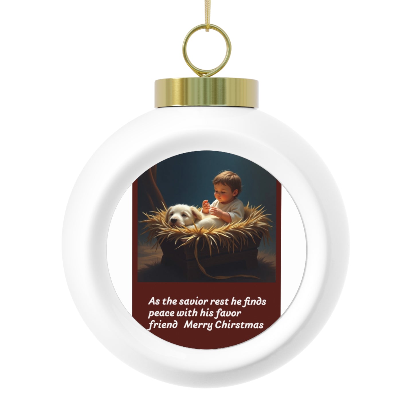 Christmas Ball Ornament, Holiday Decor, Personalized Tree Ornament, Festive Gift, Religious Ornament, Merry Christmas Decoration