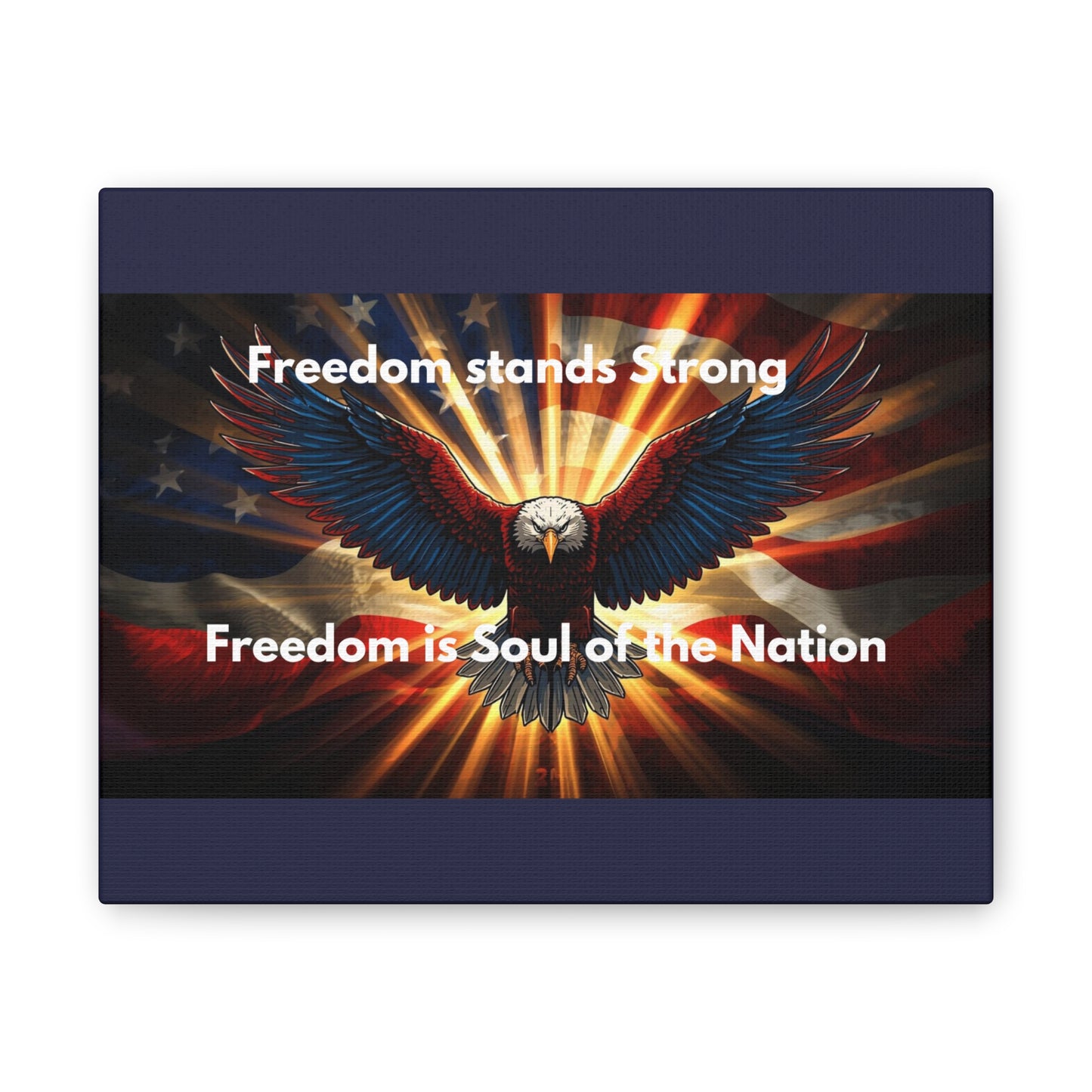 Patriotic Eagle Canvas Print – “Freedom Stands Strong” Wall Art