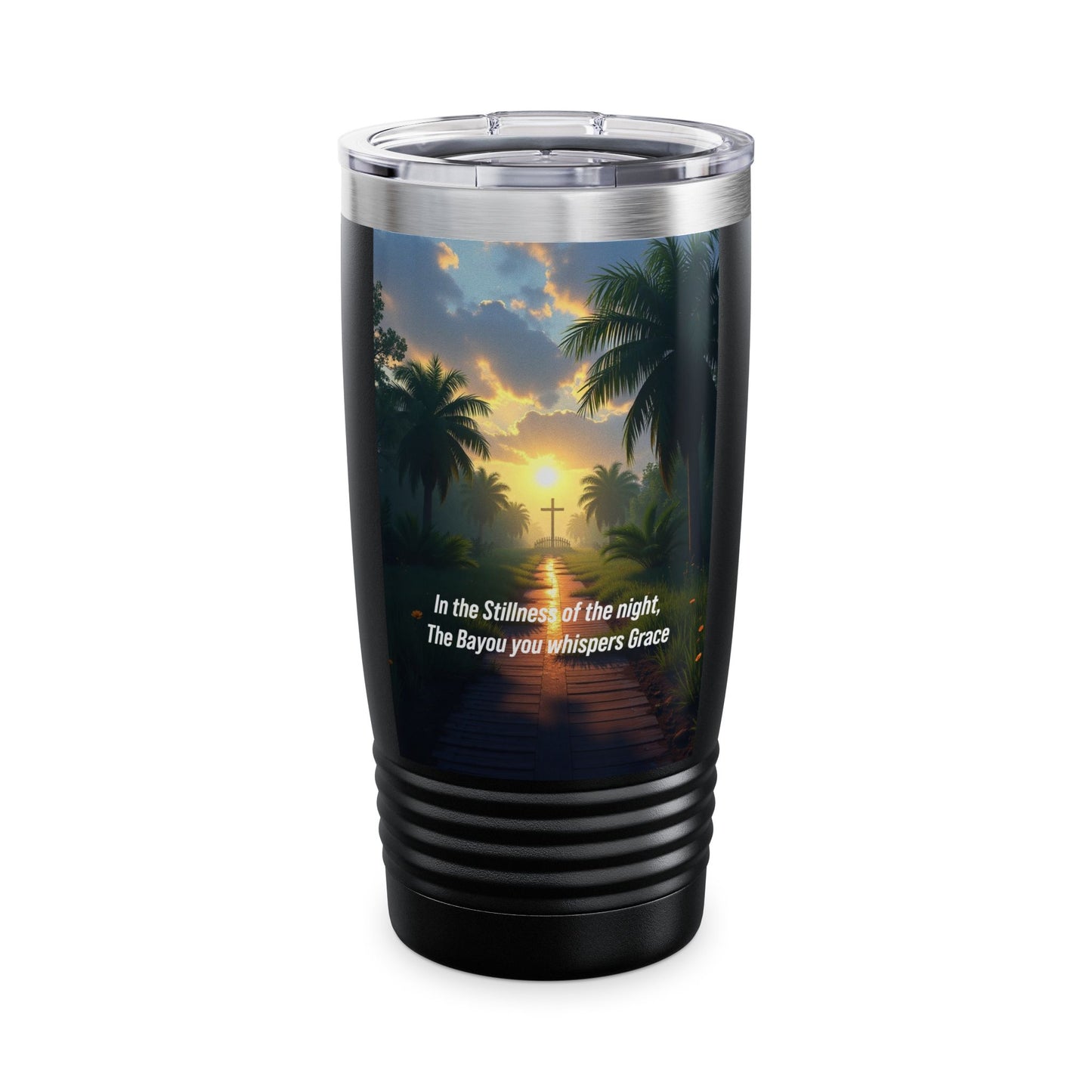 Sunset Bayou Prayer Tumbler — 20oz Faithful Stainless Travel Cup