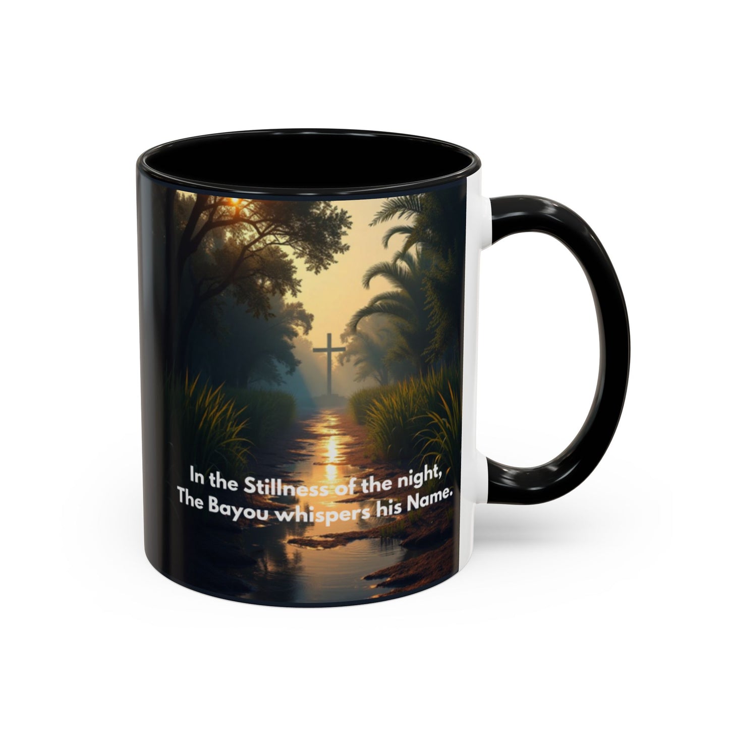 Bayou Night Coffee Mug — 'In the Stillness of the Night, The Bayou Whispers His Name' Accent Mug