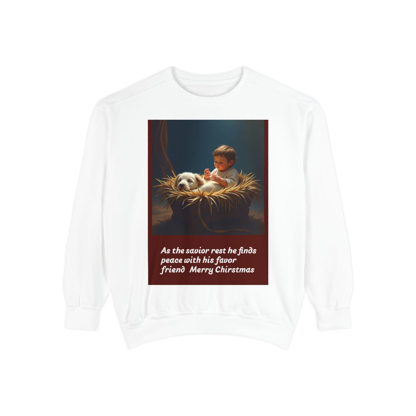 Warm Christmas Sweatshirt, Holiday Gift, Unisex Cozy Crewneck, Family Gathering, Dog Lovers, Festive Apparel