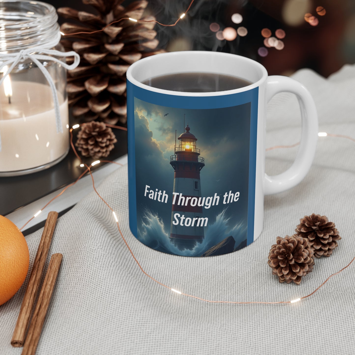 Faith Over Fear Ceramic Coffee Mug — Inspirational Christian 11oz & 15oz