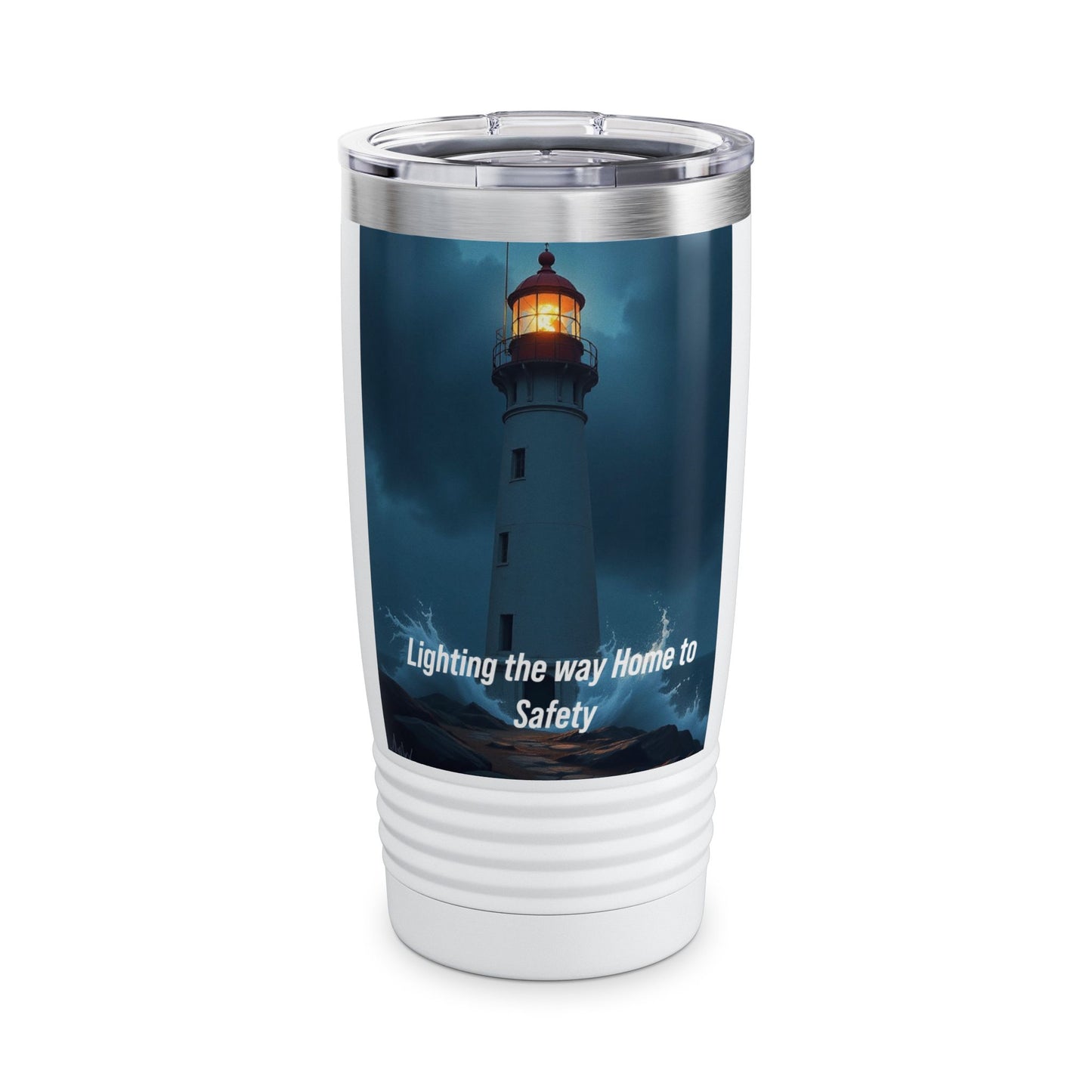 Lighthouse Safety 20oz Tumbler – 'Lighting the Way Home to Safety' Insulated Travel Cup