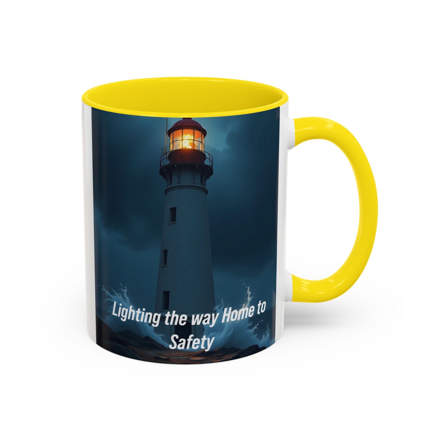 Lighthouse Coffee Mug - "Lighting the Way Home to Safety" Accent Mug