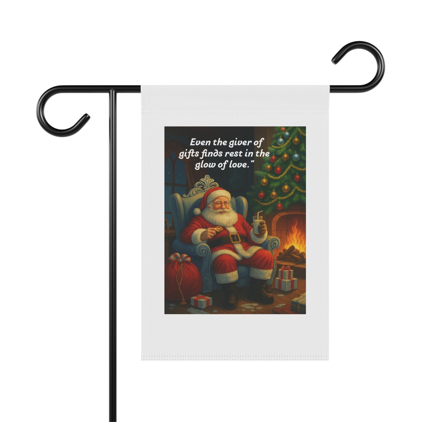 Festive Garden Banner, Holiday Decor, Outdoor Christmas Sign, Porch Decoration, Santa Claus Artwork  209