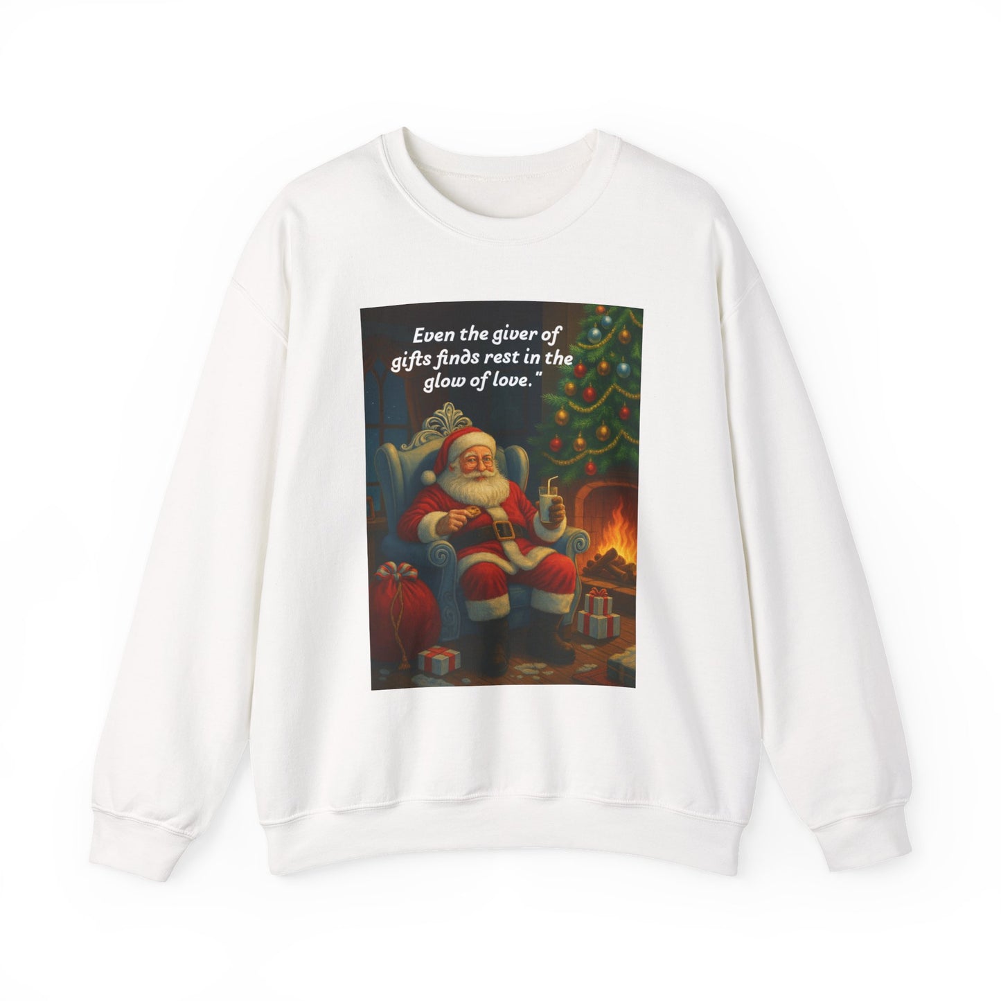 Cozy Christmas Sweatshirt: Santa's Gift of Love Quote, Holiday Warmth, Gift Idea, Festive Apparel, Winter Comfort