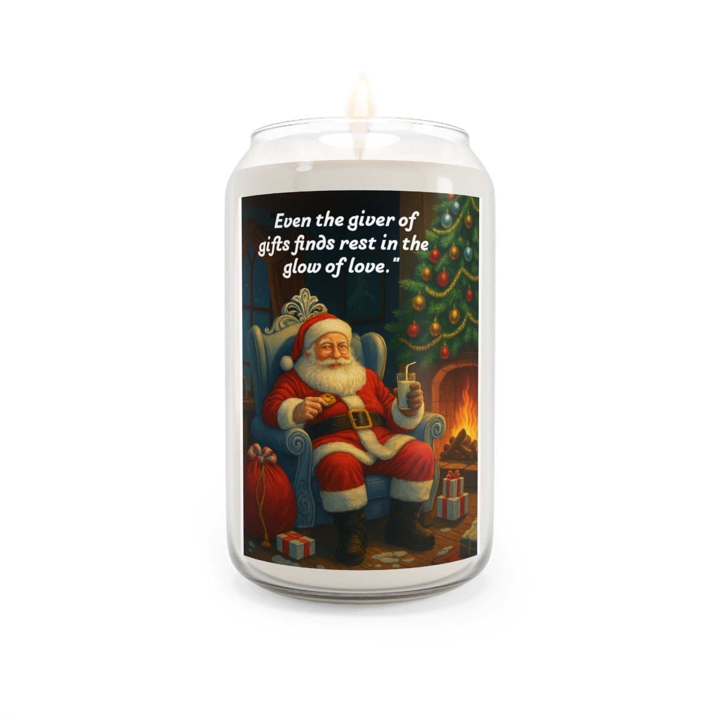 Cozy Christmas Scented Soy Candle | Holiday Gift | Festive Home Decor | Aromatherapy Candle | Santa Design158